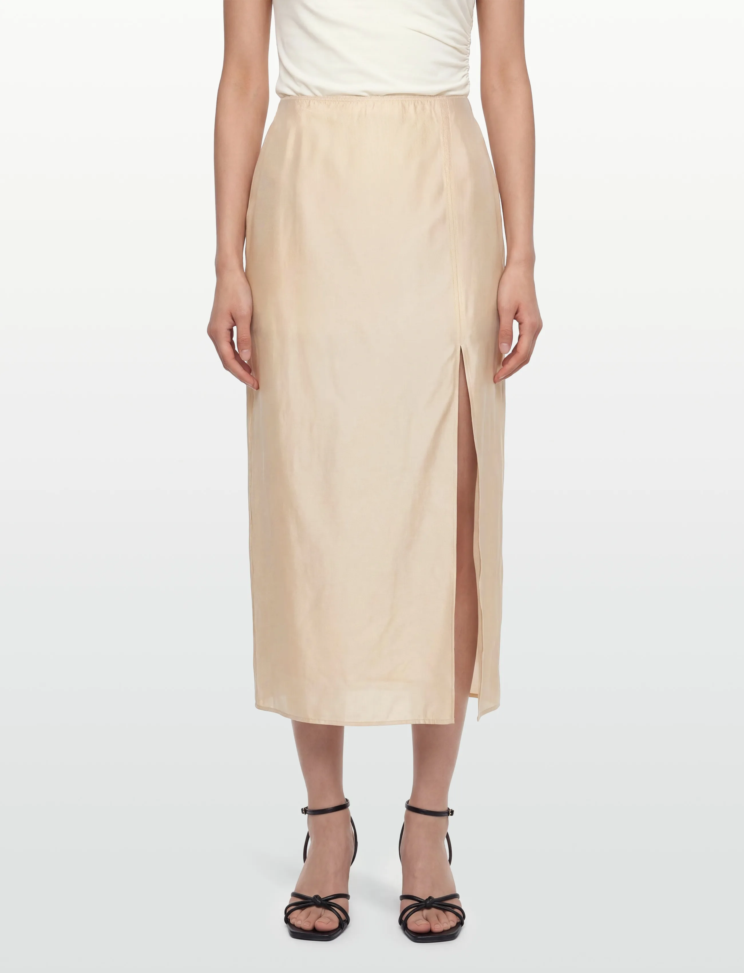 Filippa K - Slip Skirt - midiseelikud - pearl beige - 3