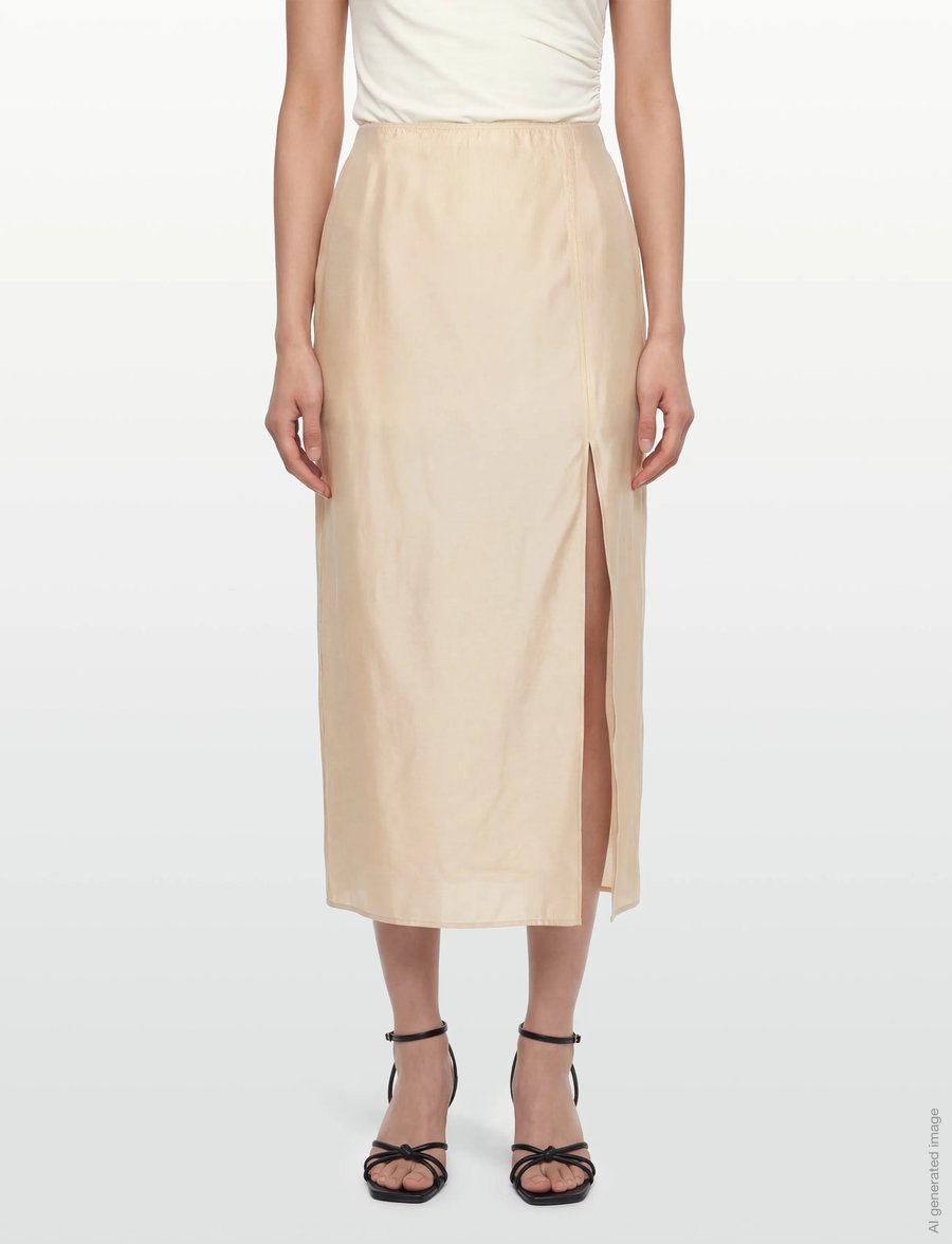 Filippa K - Slip Skirt - midi-röcke - pearl beige - 3