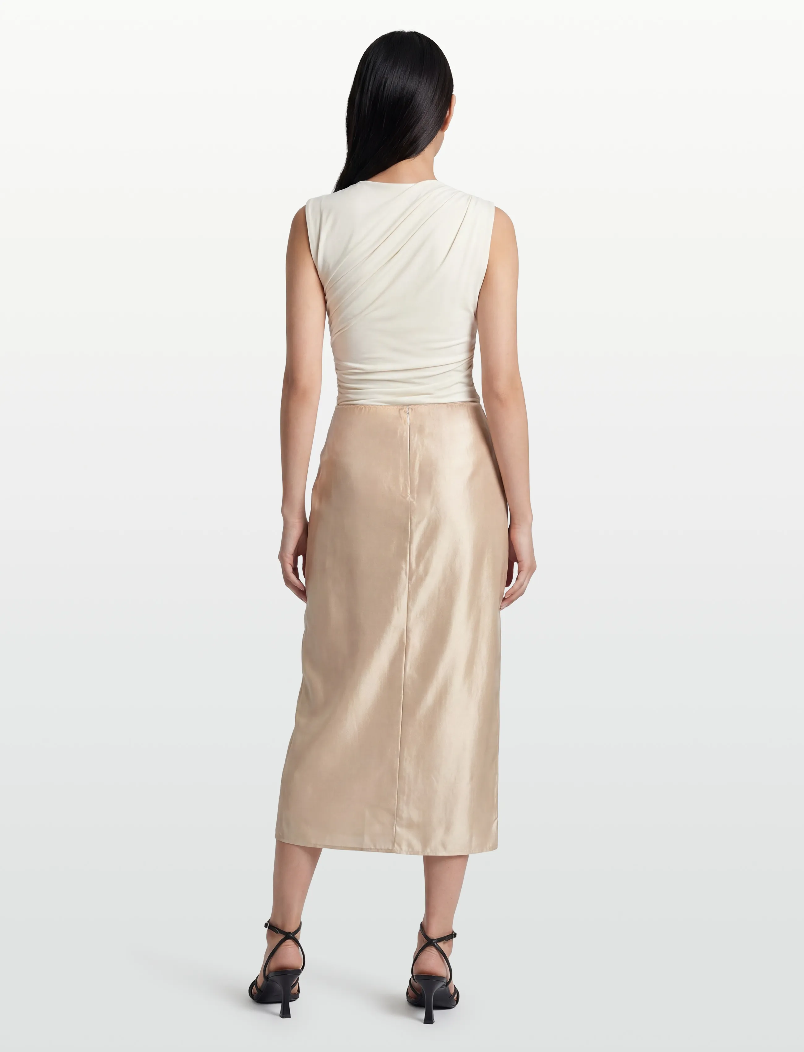 Filippa K - Slip Skirt - midiseelikud - pearl beige - 4