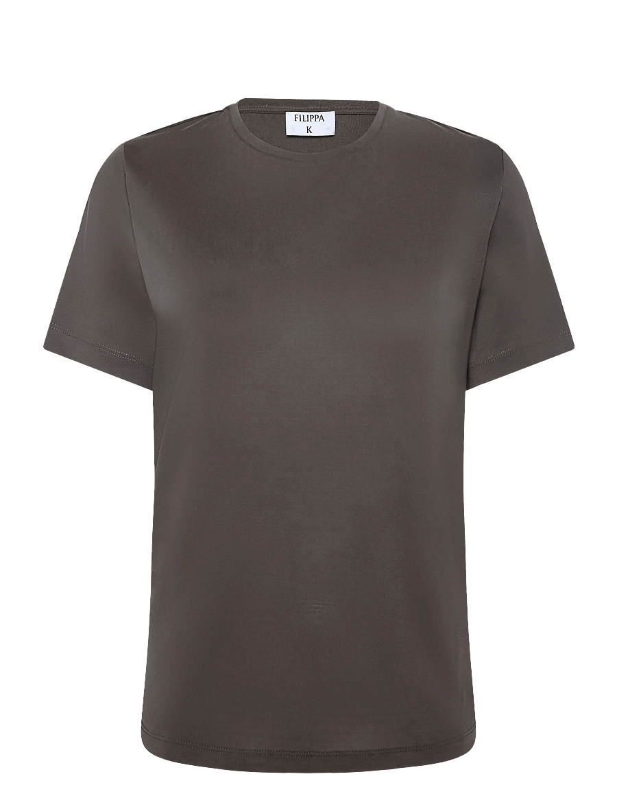 Filippa K - Filippa Tee - t-shirts - ebony brown - 1