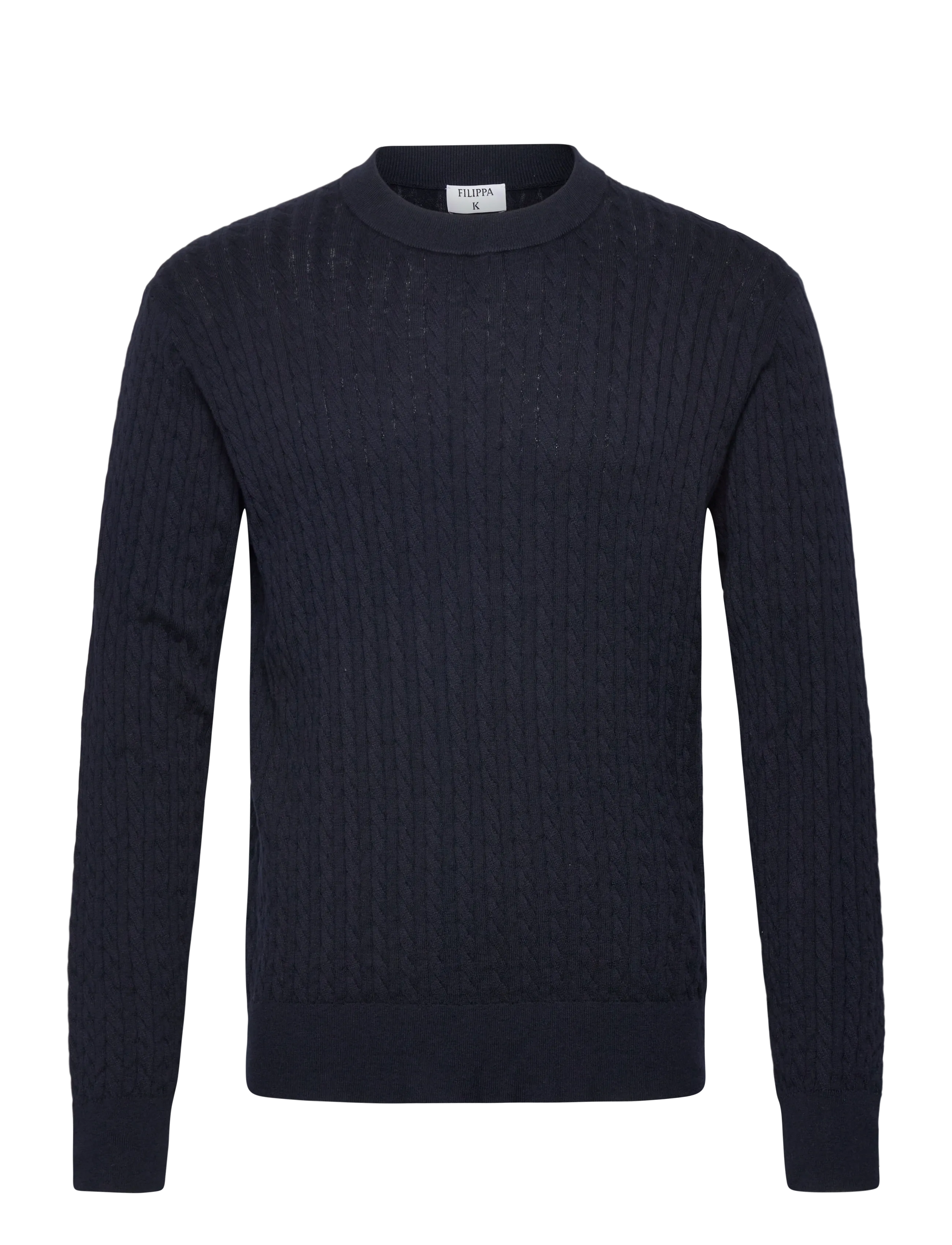 Filippa K Braided Cotton Silk Sweater - Spring Wardrobe - NAVY / navy