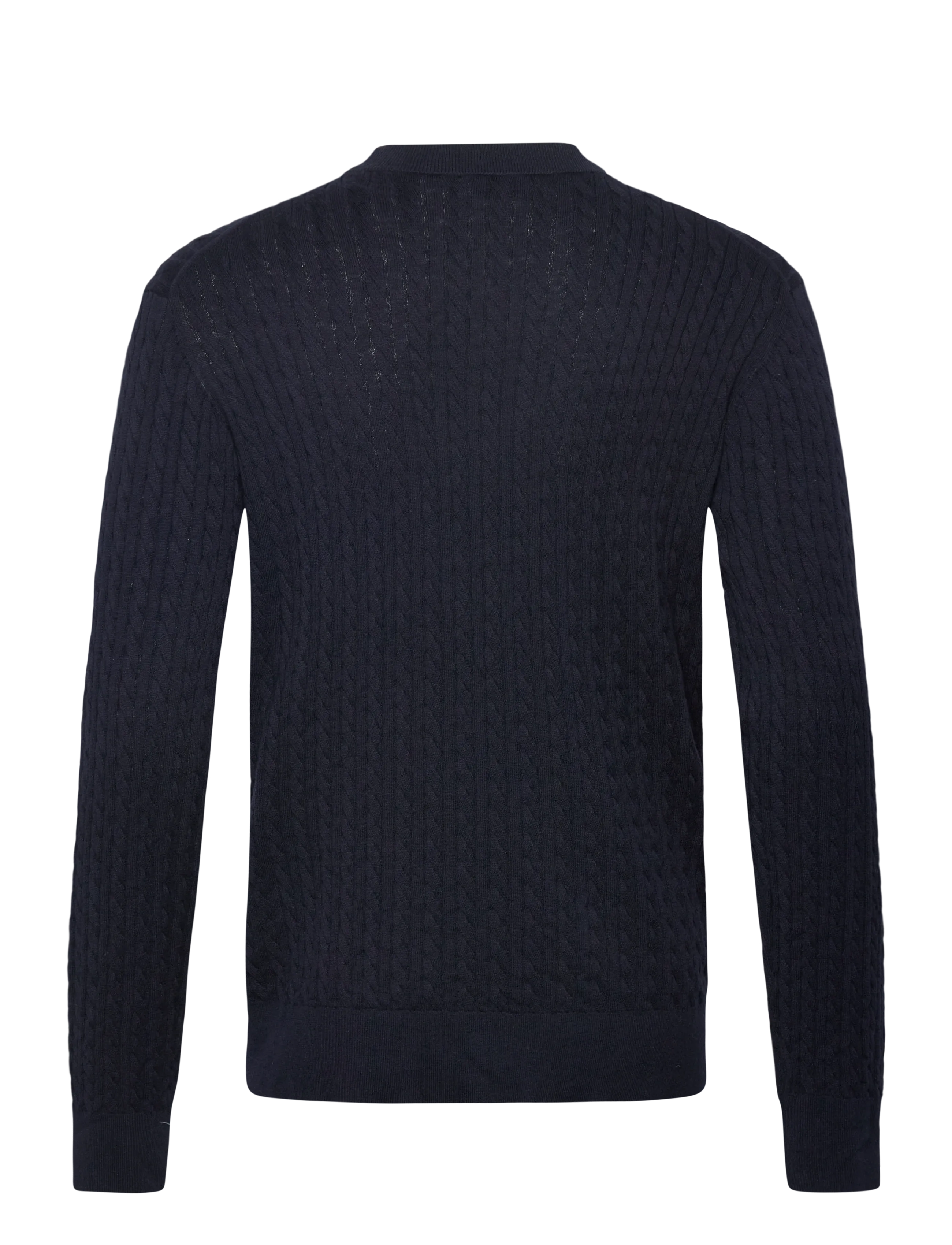 Filippa K - Braided Cotton Silk Sweater - Ümmarguse kaelusega kudumid - navy - 1