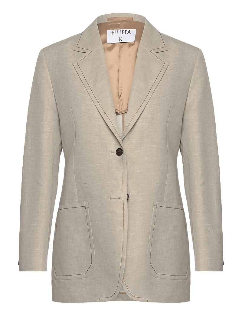 Filippa K - Brooke Linen Mariner Blazer - enkeltradede blazere - taupe beige - 0