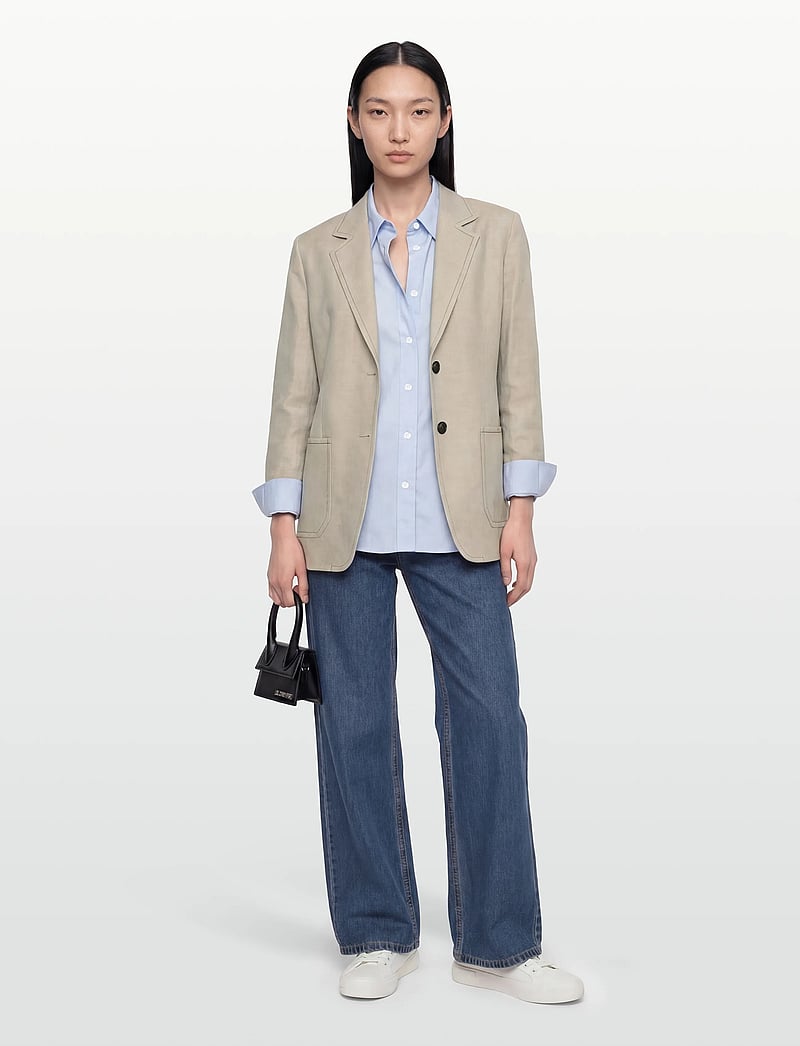 Filippa K - Brooke Linen Mariner Blazer - einreihige blazer - taupe beige - 0