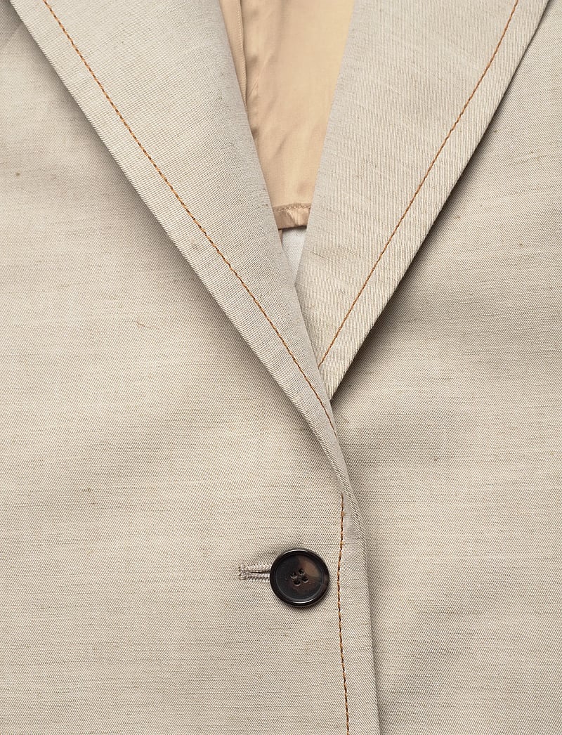 Filippa K - Brooke Linen Mariner Blazer - enkeltradede blazere - taupe beige - 2