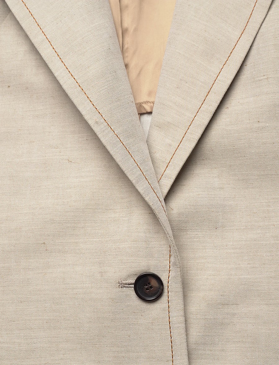 Filippa K - Brooke Linen Mariner Blazer - einreihige blazer - taupe beige - 5