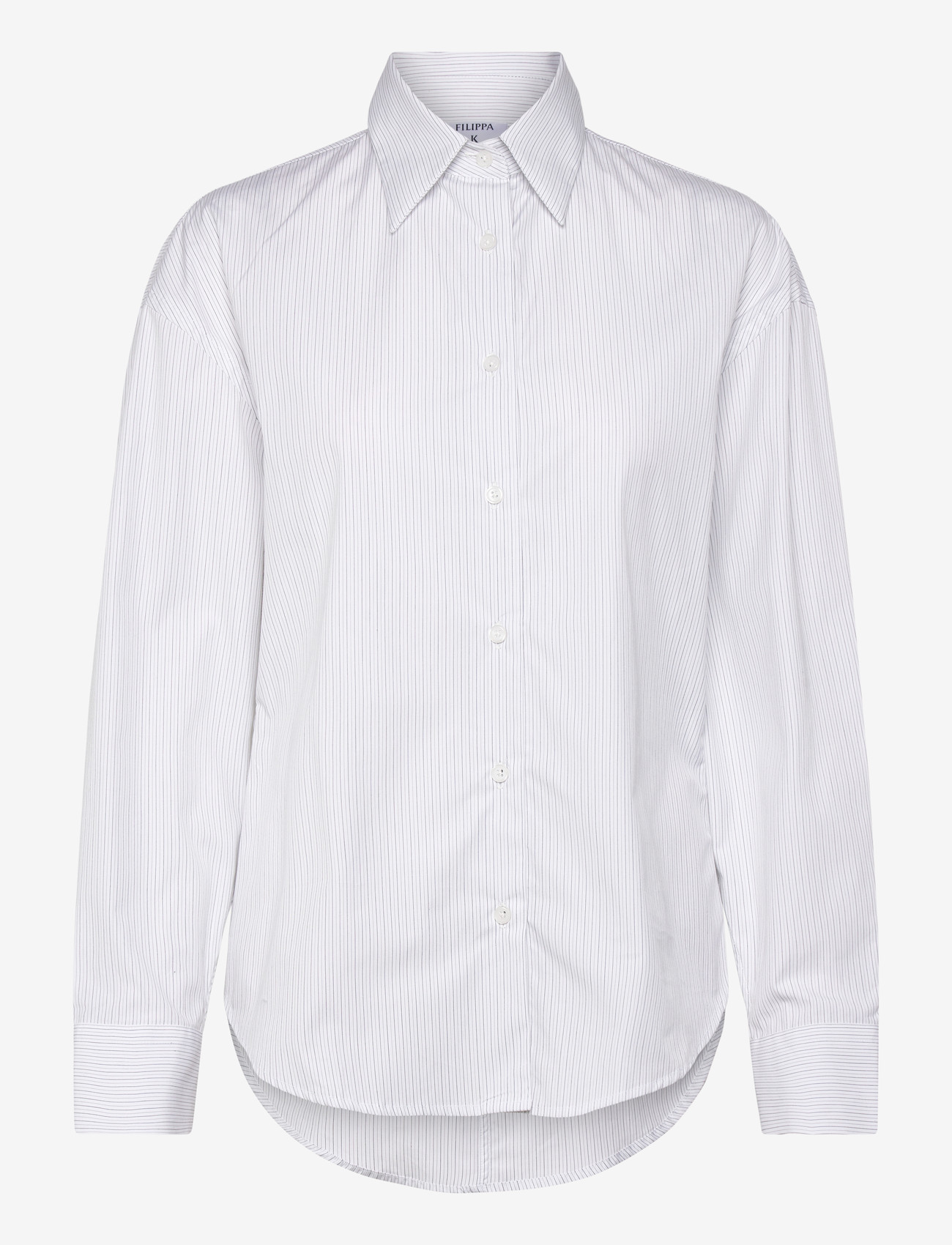 Filippa K - Hourglass Pinstripe Shirt - jeansskjortor - white/ black pinstripe - 0