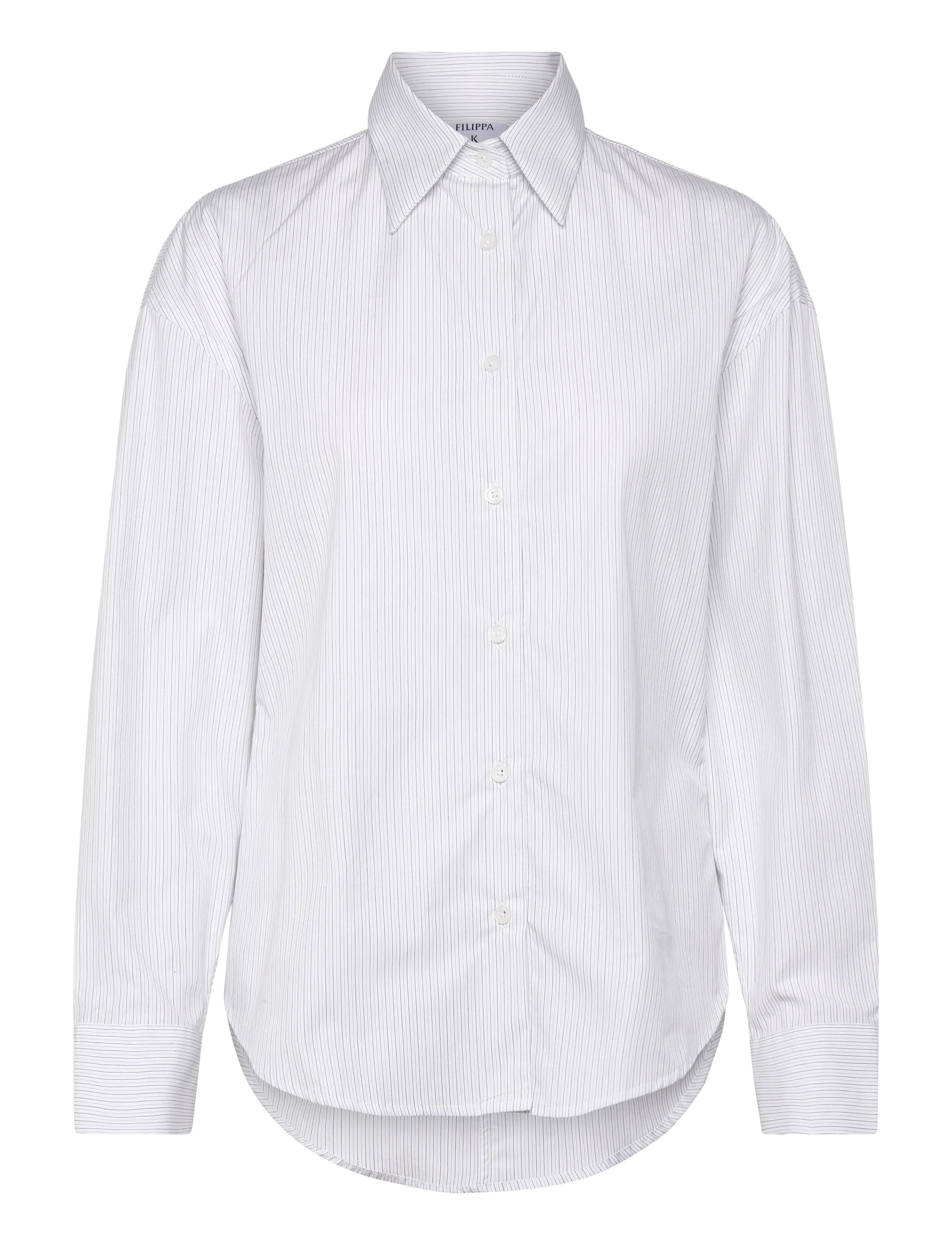 Filippa K Hourglass Pinstripe Shirt - Transitional Layering - WHITE/ BLACK PINSTRIPE / white