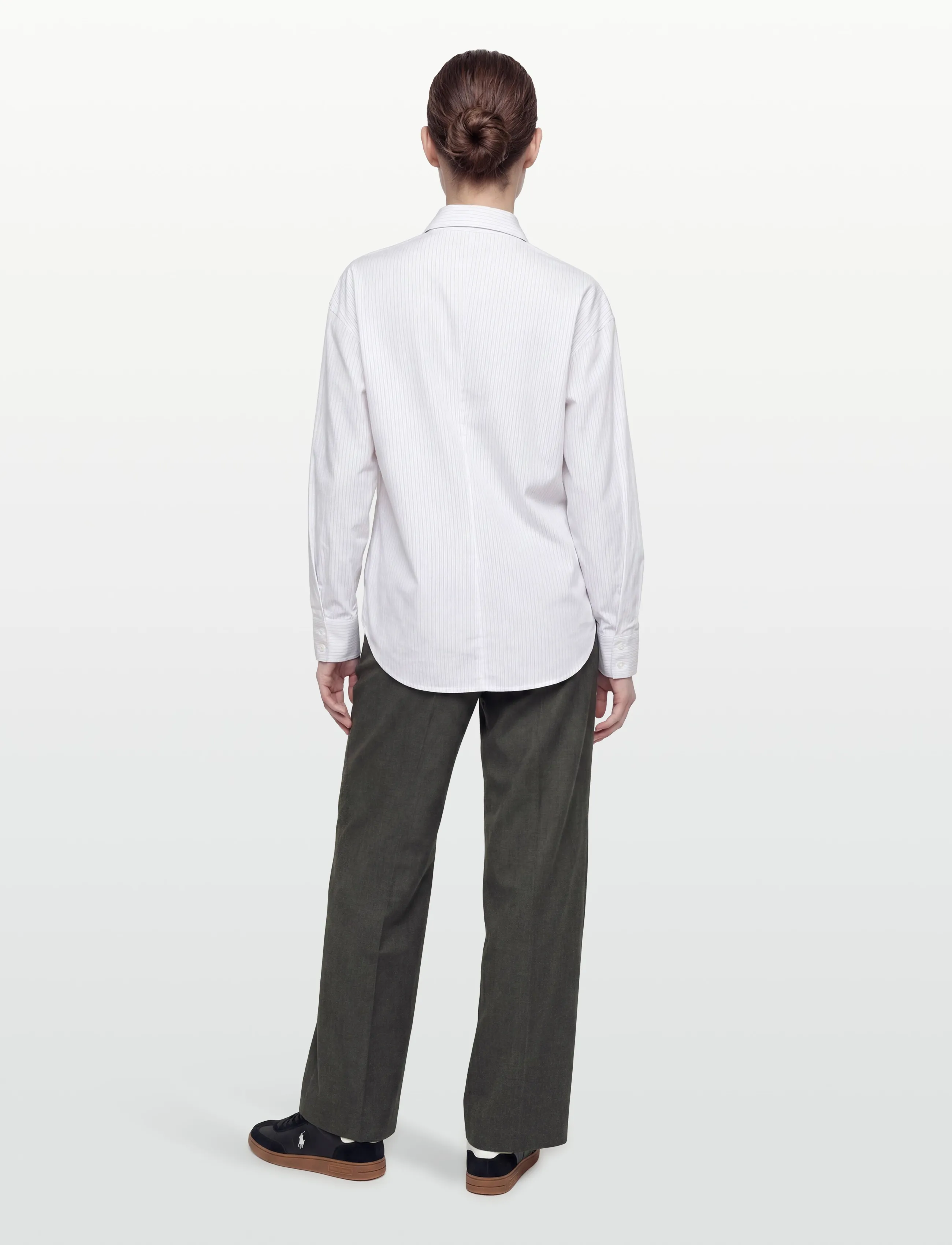 Filippa K - Hourglass Pinstripe Shirt - jeansskjortor - white/ black pinstripe - 4
