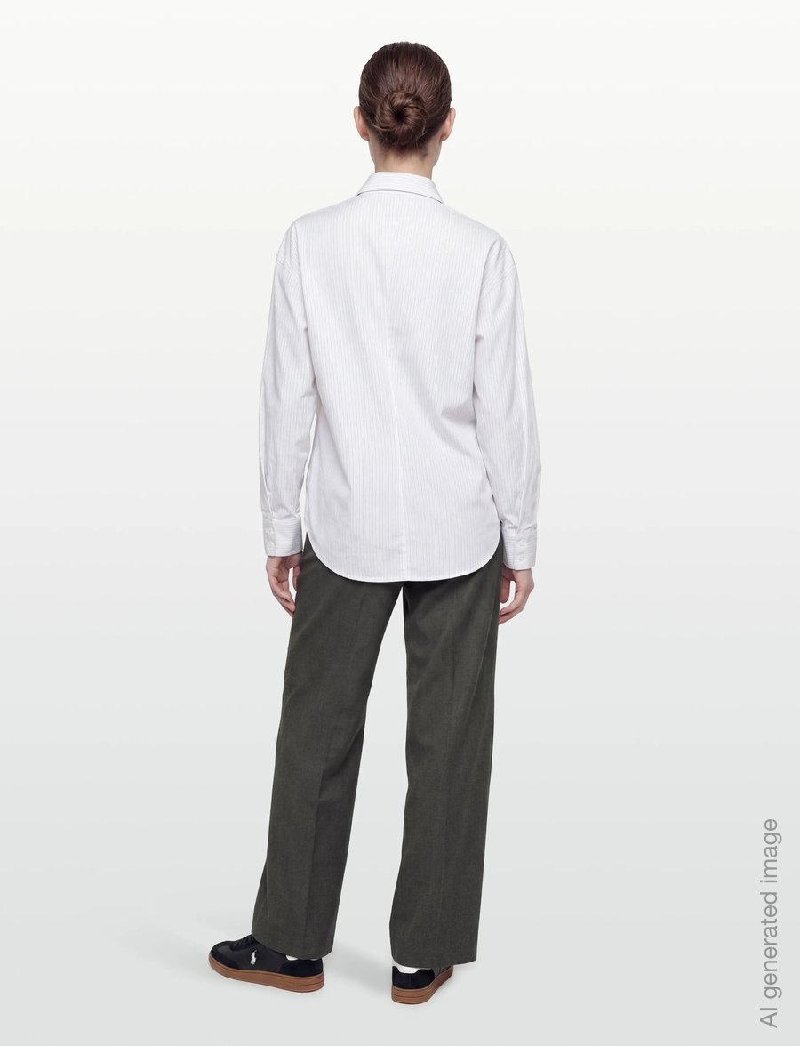 Filippa K - Hourglass Pinstripe Shirt - jeansskjortor - white/ black pinstripe - 4