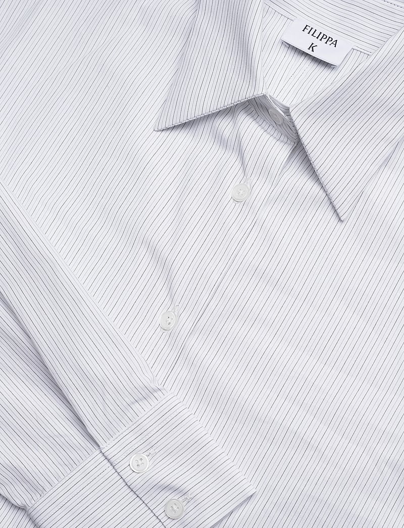 Filippa K - Hourglass Pinstripe Shirt - jeansskjortor - white/ black pinstripe - 2