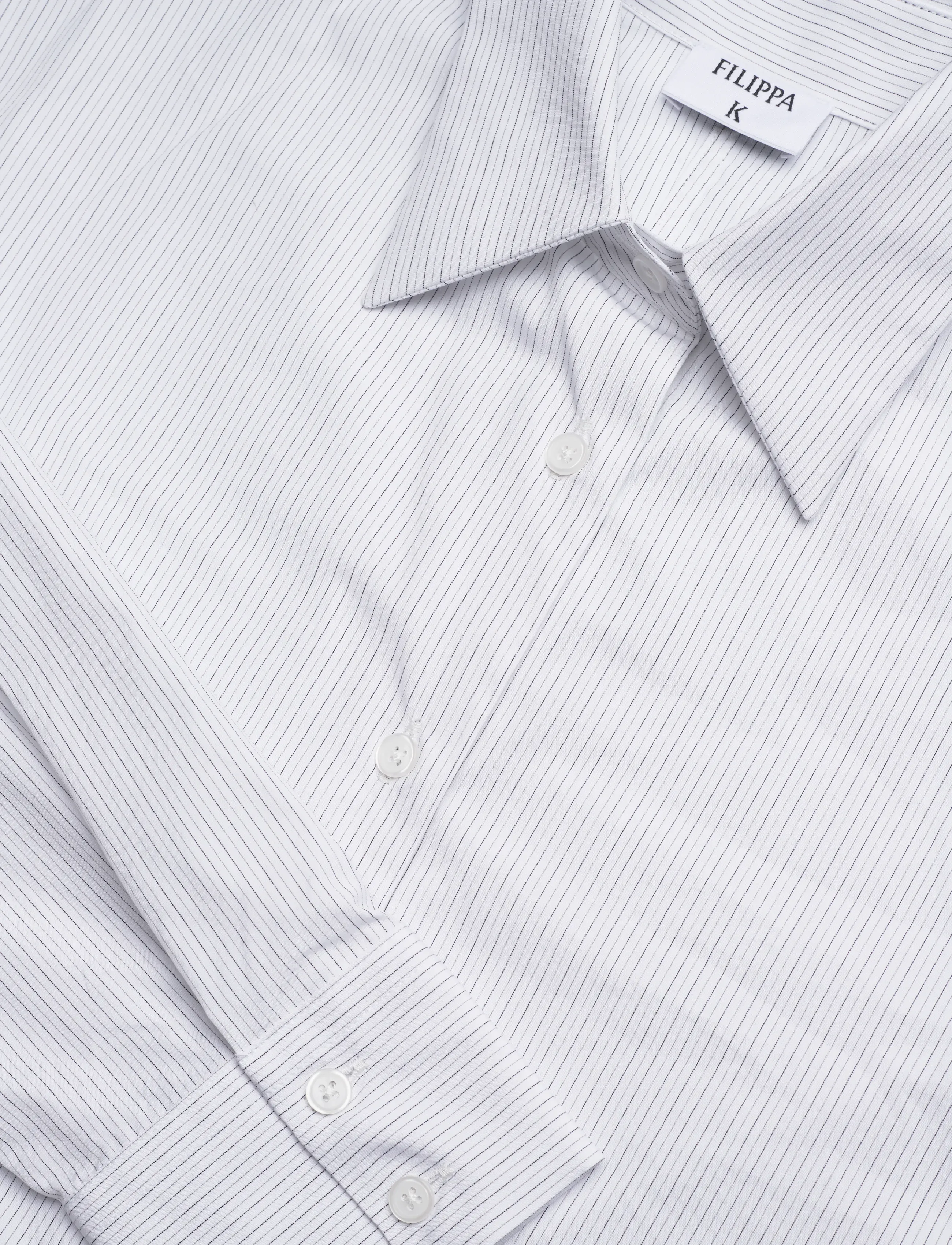 Filippa K - Hourglass Pinstripe Shirt - denimskjorter - white/ black pinstripe - 5