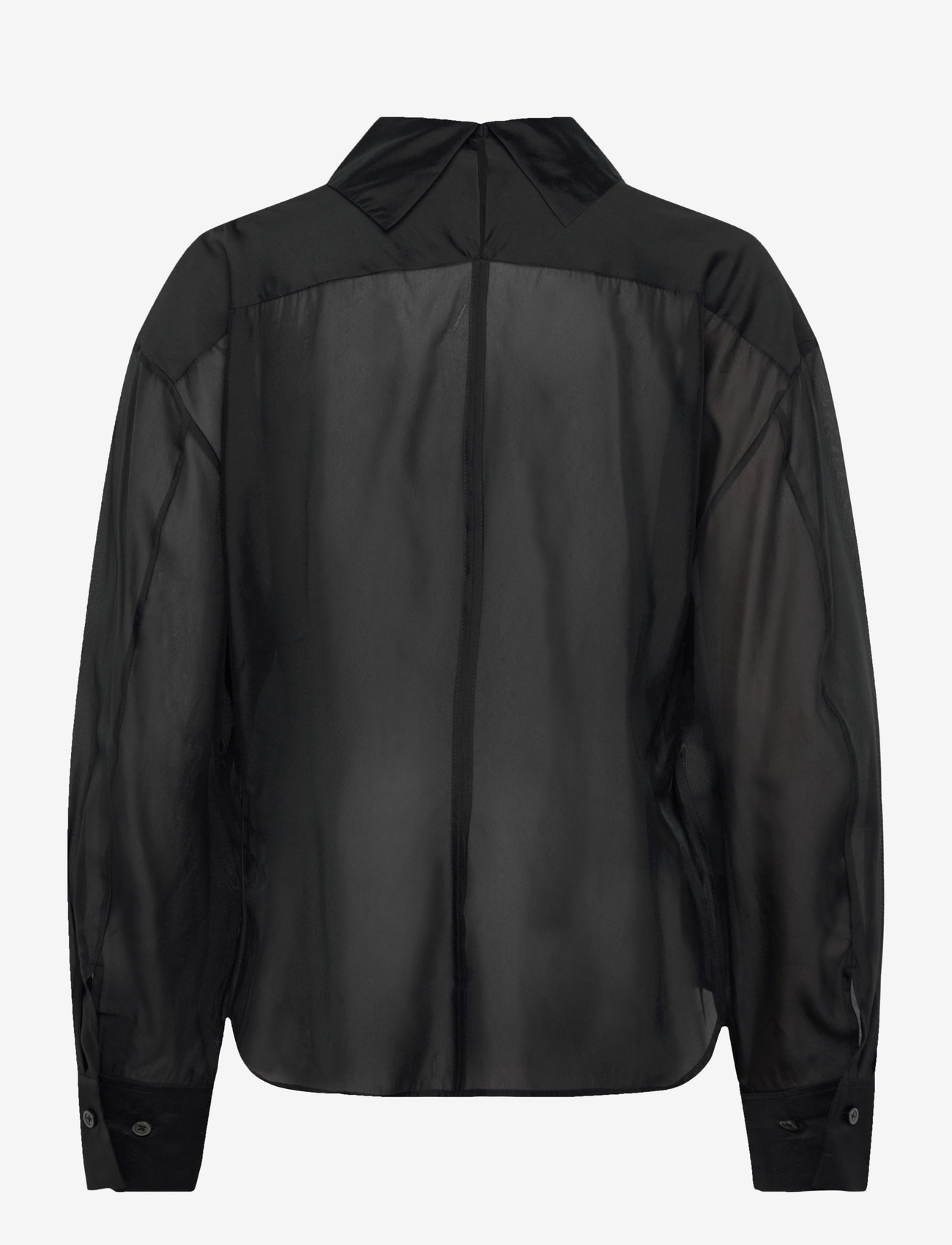 Filippa K - Fold Collar Blouse - langärmlige blusen - black - 2