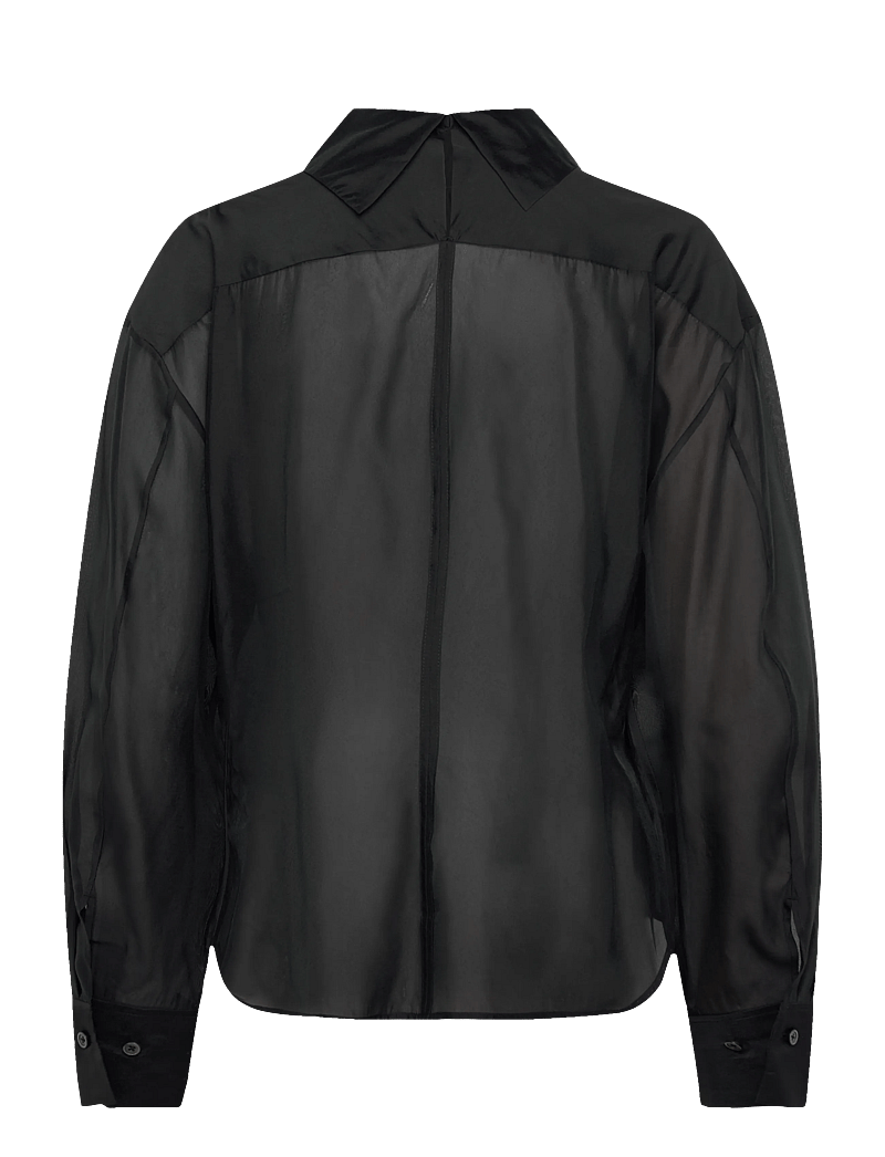 Filippa K - Fold Collar Blouse - langärmlige blusen - black - 2