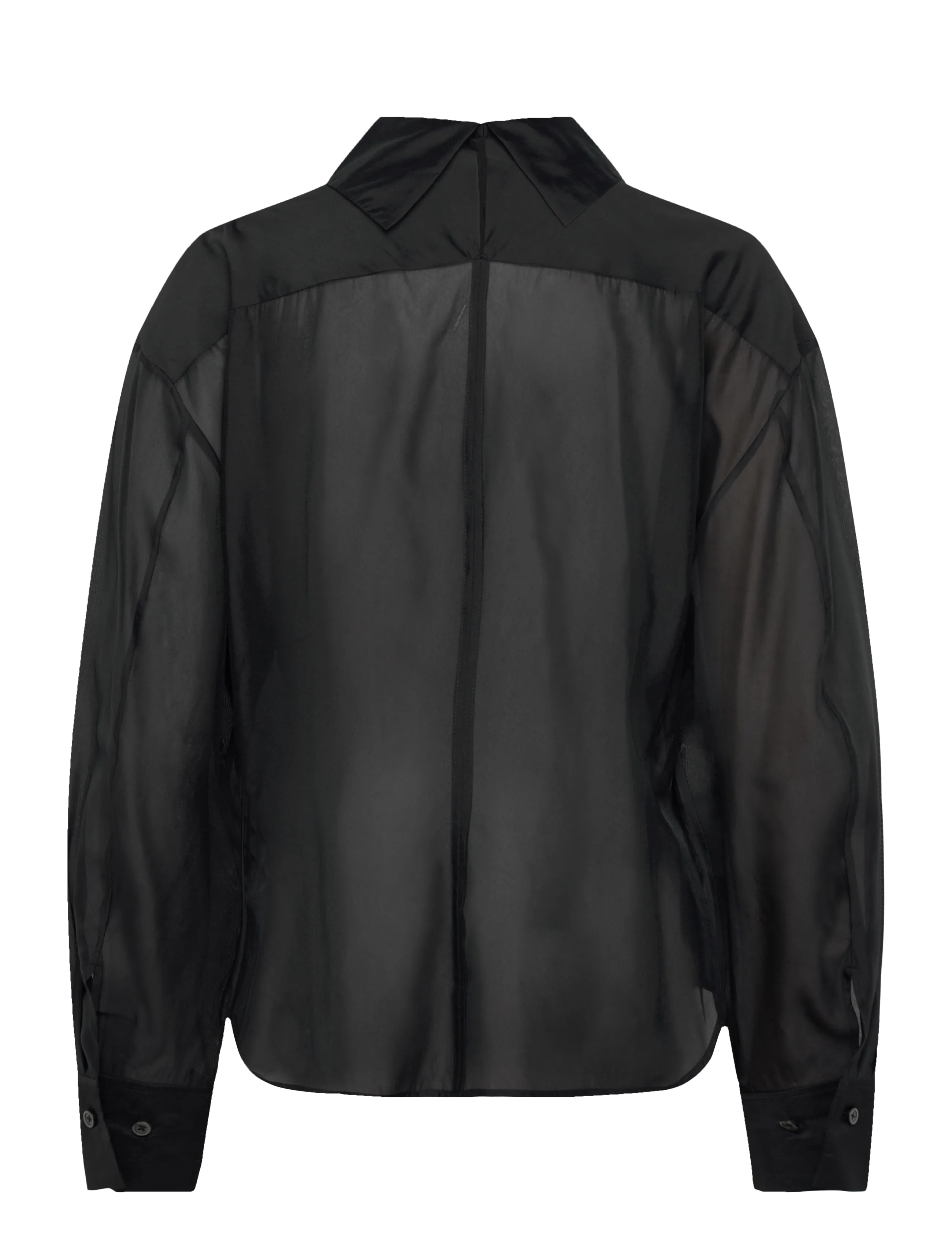 Filippa K - Fold Collar Blouse - långärmade blusar - black - 2