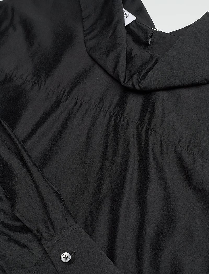 Filippa K - Fold Collar Blouse - langärmlige blusen - black - 5