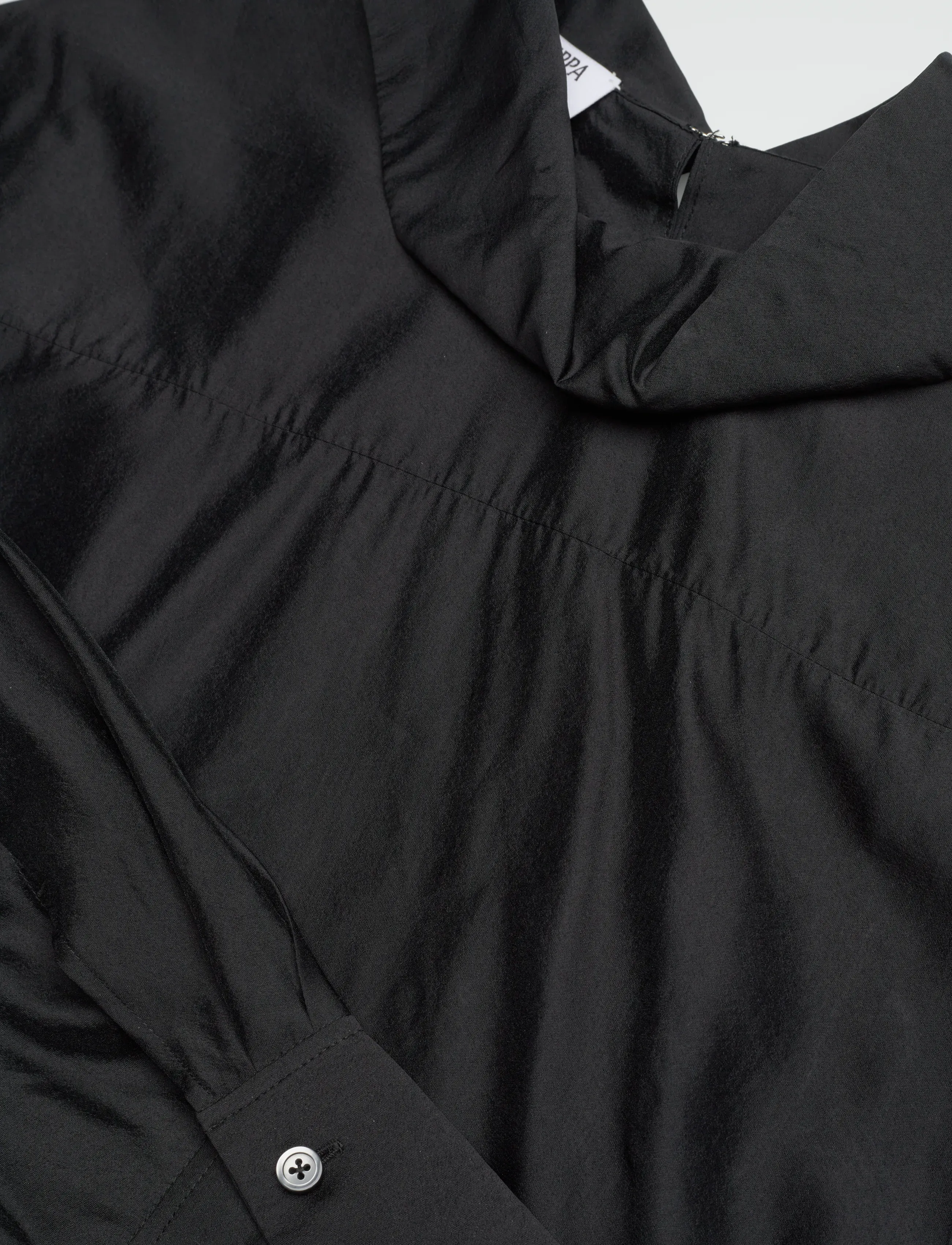 Filippa K - Fold Collar Blouse - långärmade blusar - black - 5