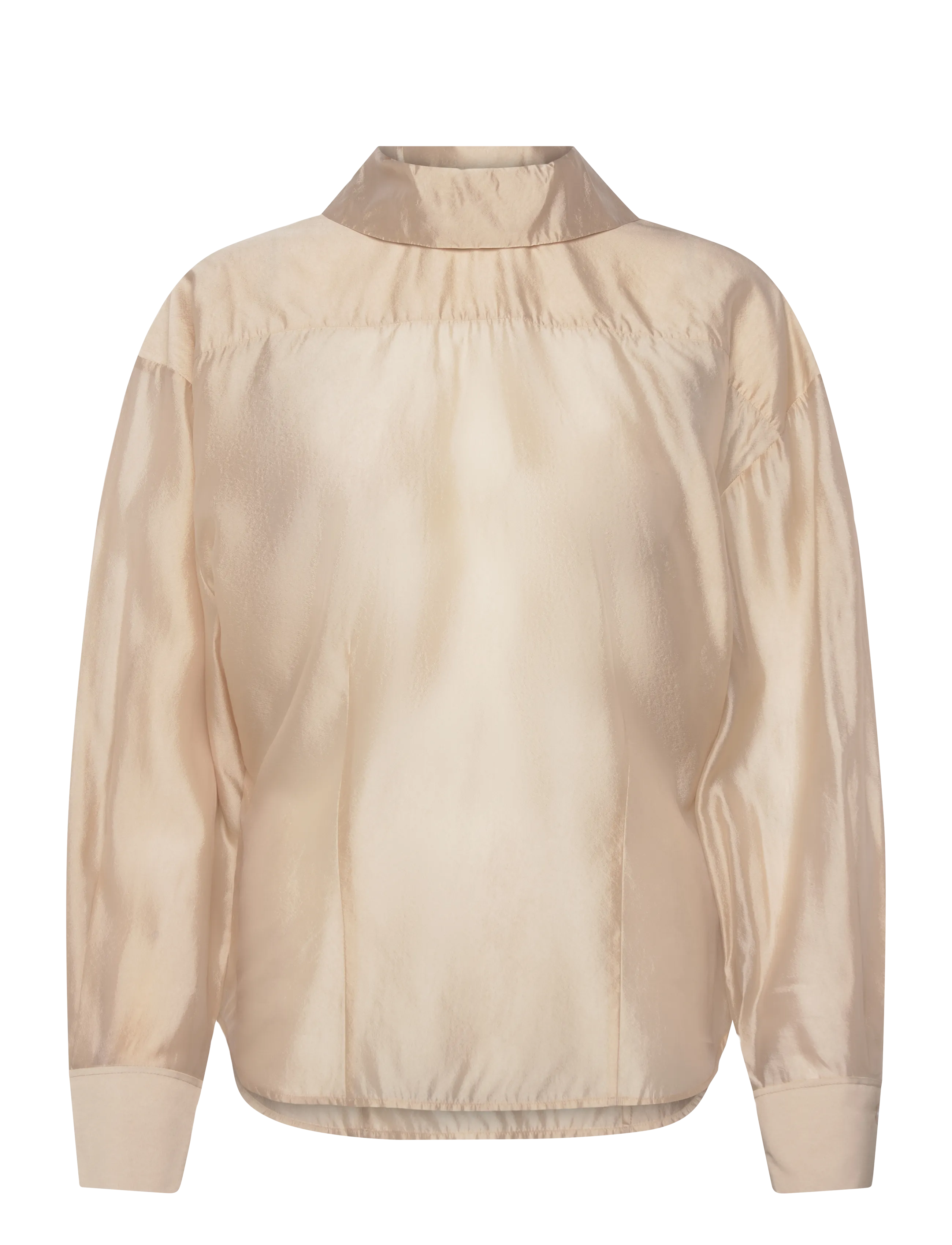 Filippa K Fold Collar Blouse - Transitional Layering - PEARL BEIGE / beige