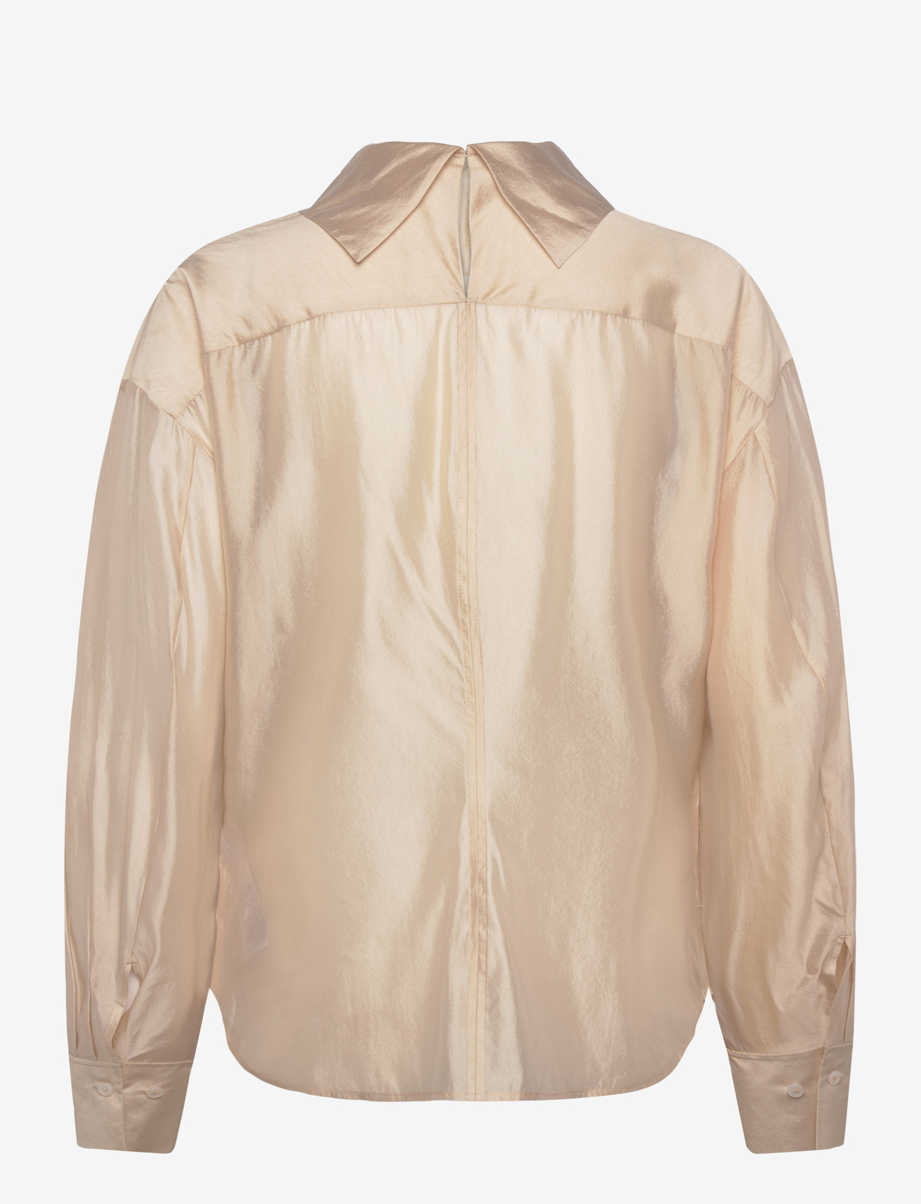 Filippa K - Fold Collar Blouse - langärmlige blusen - pearl beige - 2
