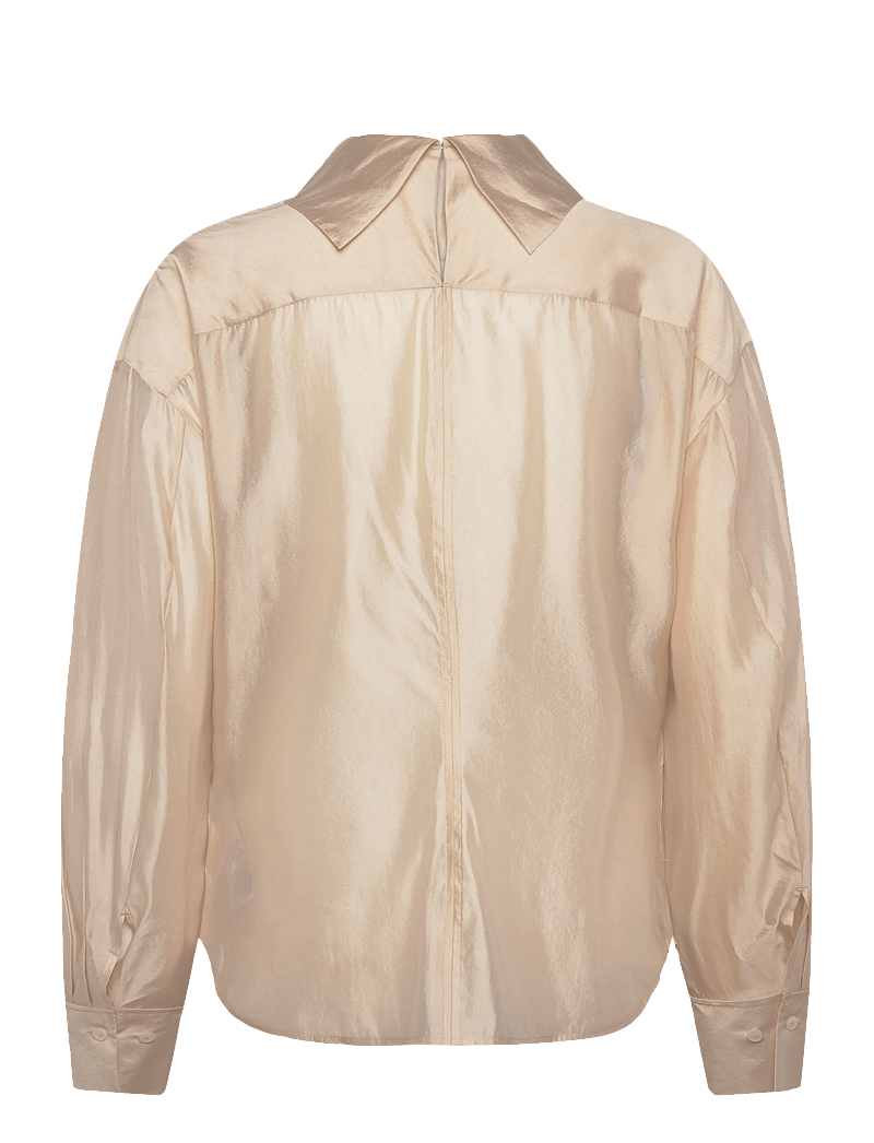 Filippa K - Fold Collar Blouse - langärmlige blusen - pearl beige - 2