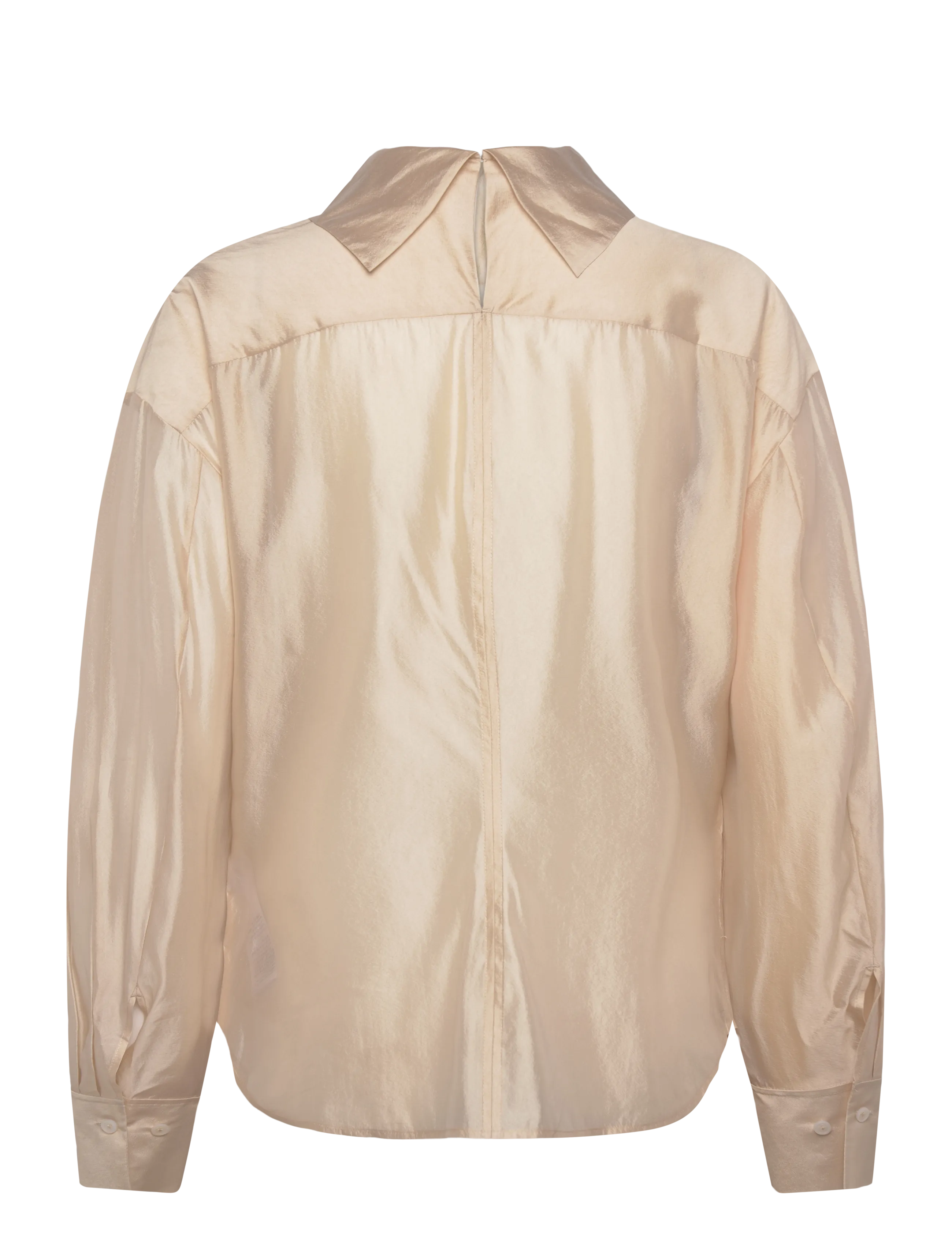 Filippa K - Fold Collar Blouse - langærmede bluser - pearl beige - 2