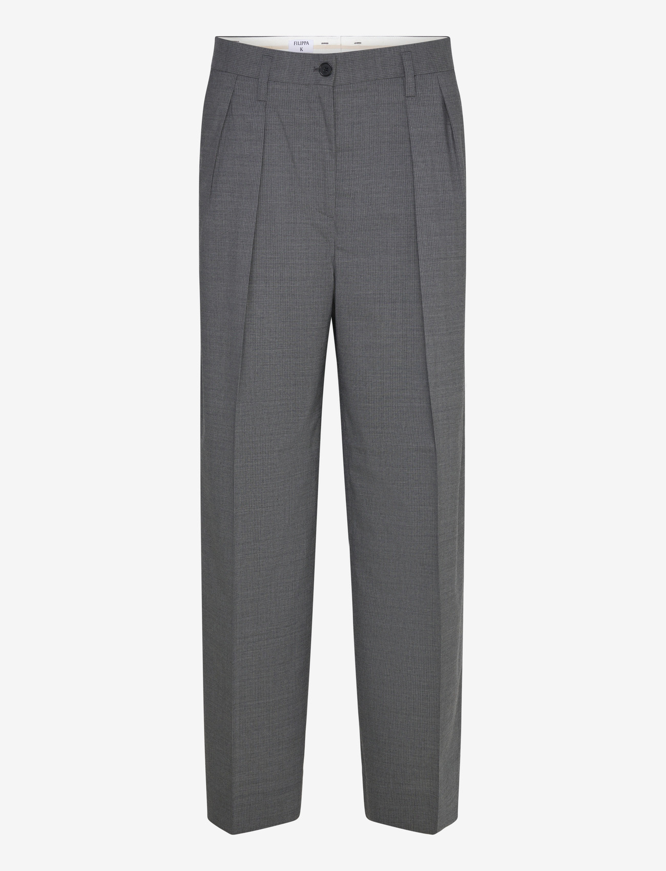 Filippa K - Paloma Pinstripe Trousers - hosen mit weitem bein - mid grey - 0