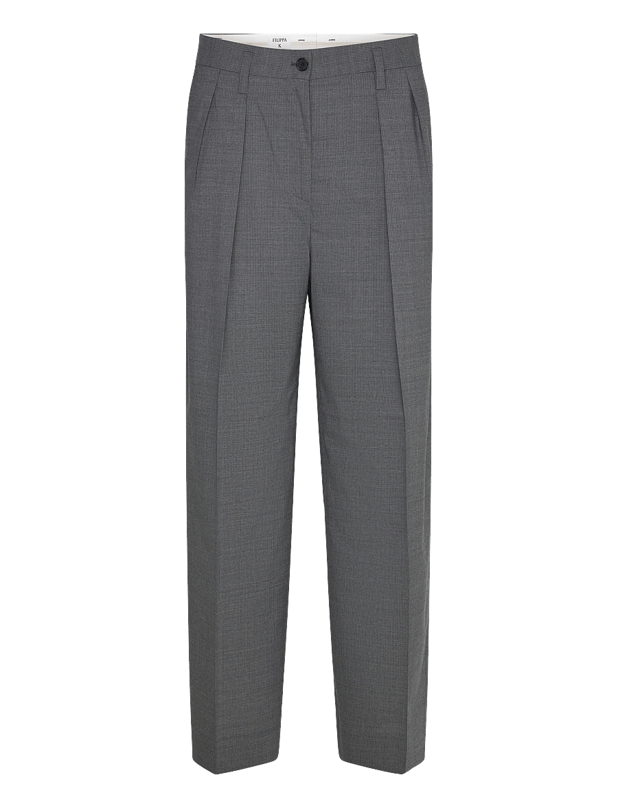 Filippa K - Paloma Pinstripe Trousers - laia säärega püksid - mid grey - 1
