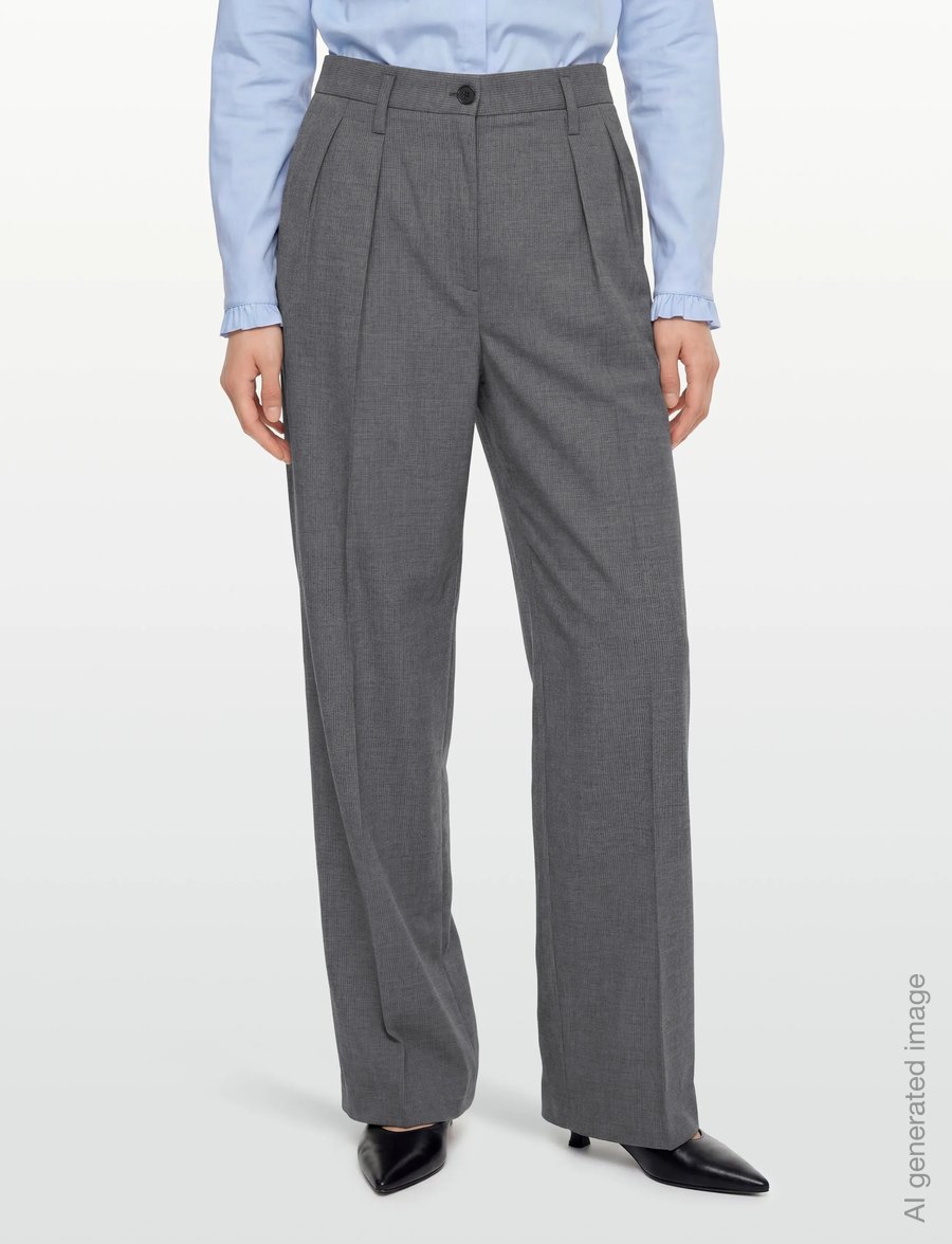 Filippa K - Paloma Pinstripe Trousers - laia säärega püksid - mid grey - 3