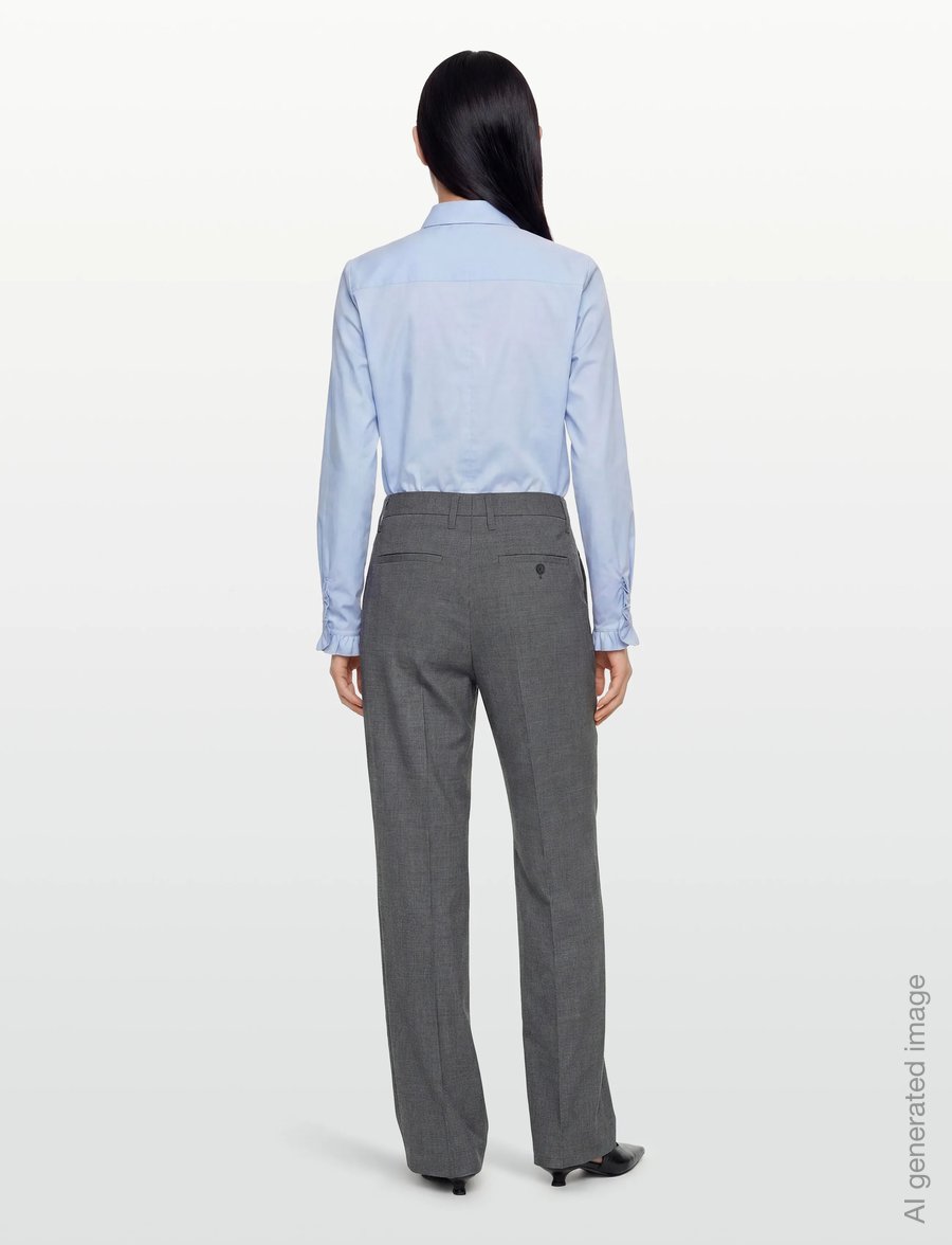 Filippa K - Paloma Pinstripe Trousers - laia säärega püksid - mid grey - 4