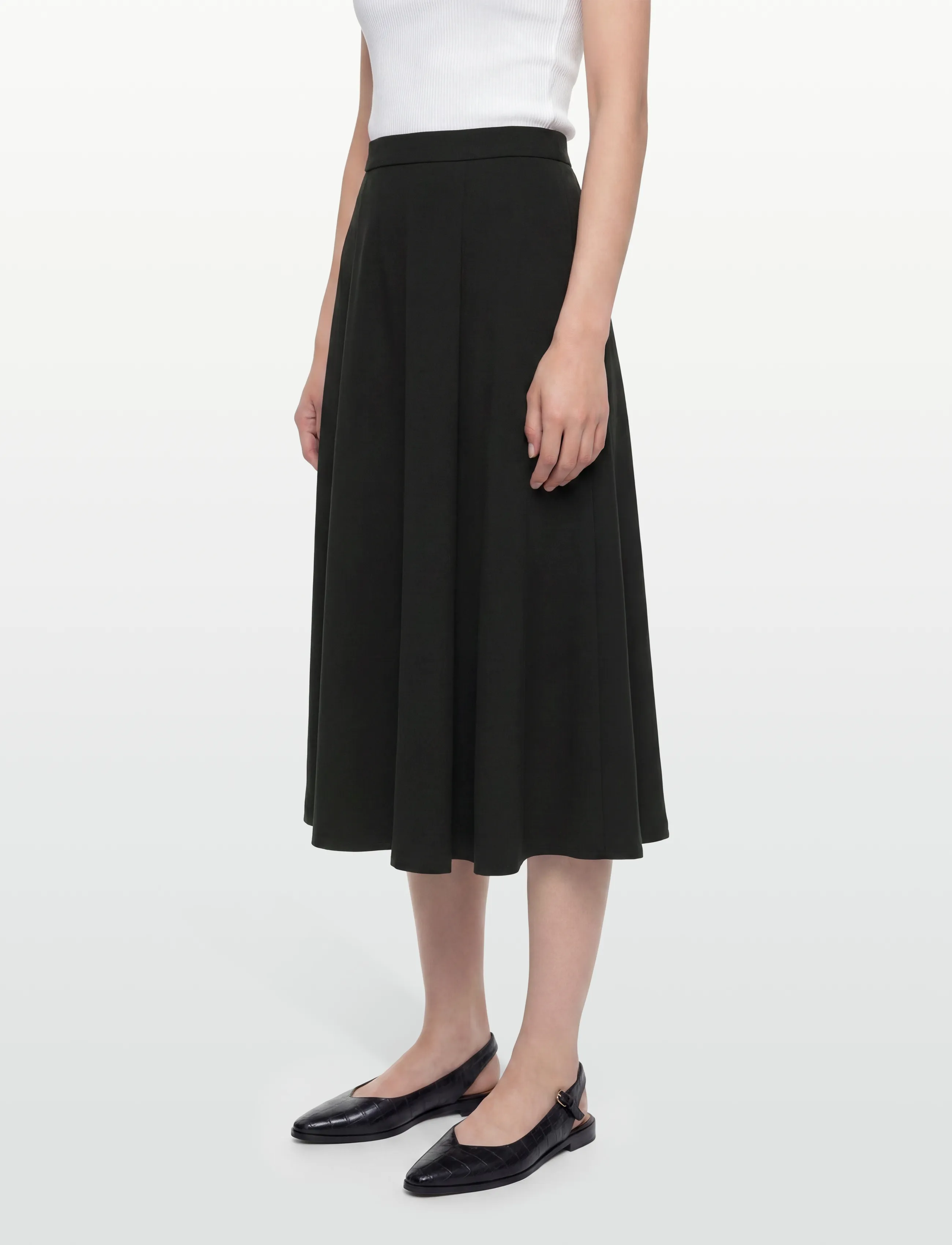 Filippa K - Flared Skirt - midinederdele - black - 3