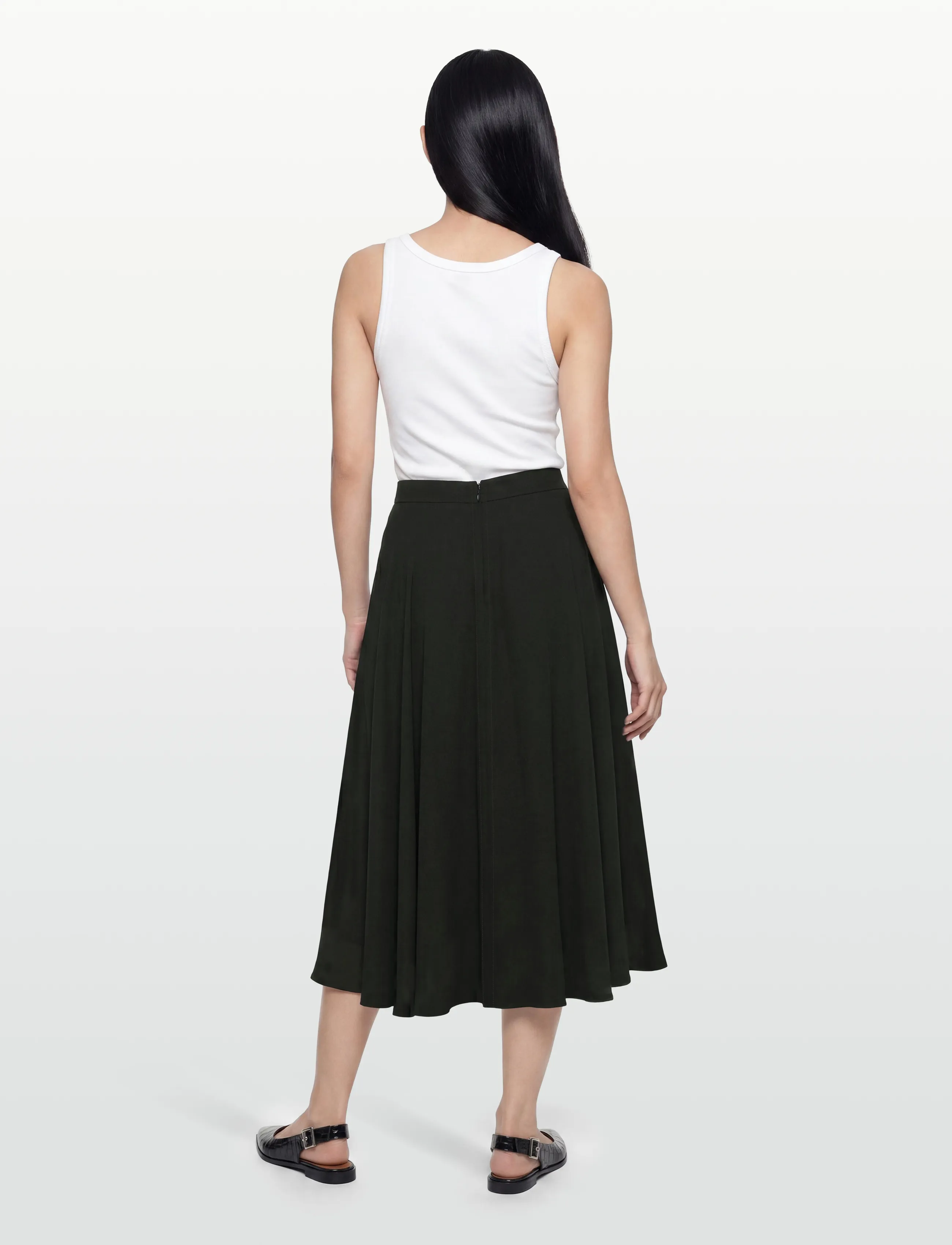 Filippa K - Flared Skirt - midinederdele - black - 4