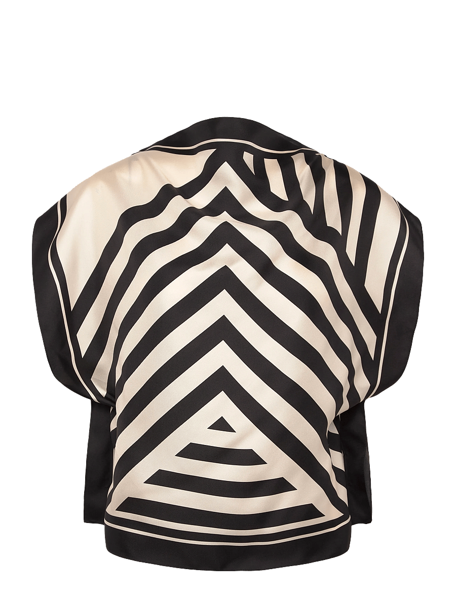 Filippa K - Silk Scarf Top - kurzärmelige blusen - black - 1