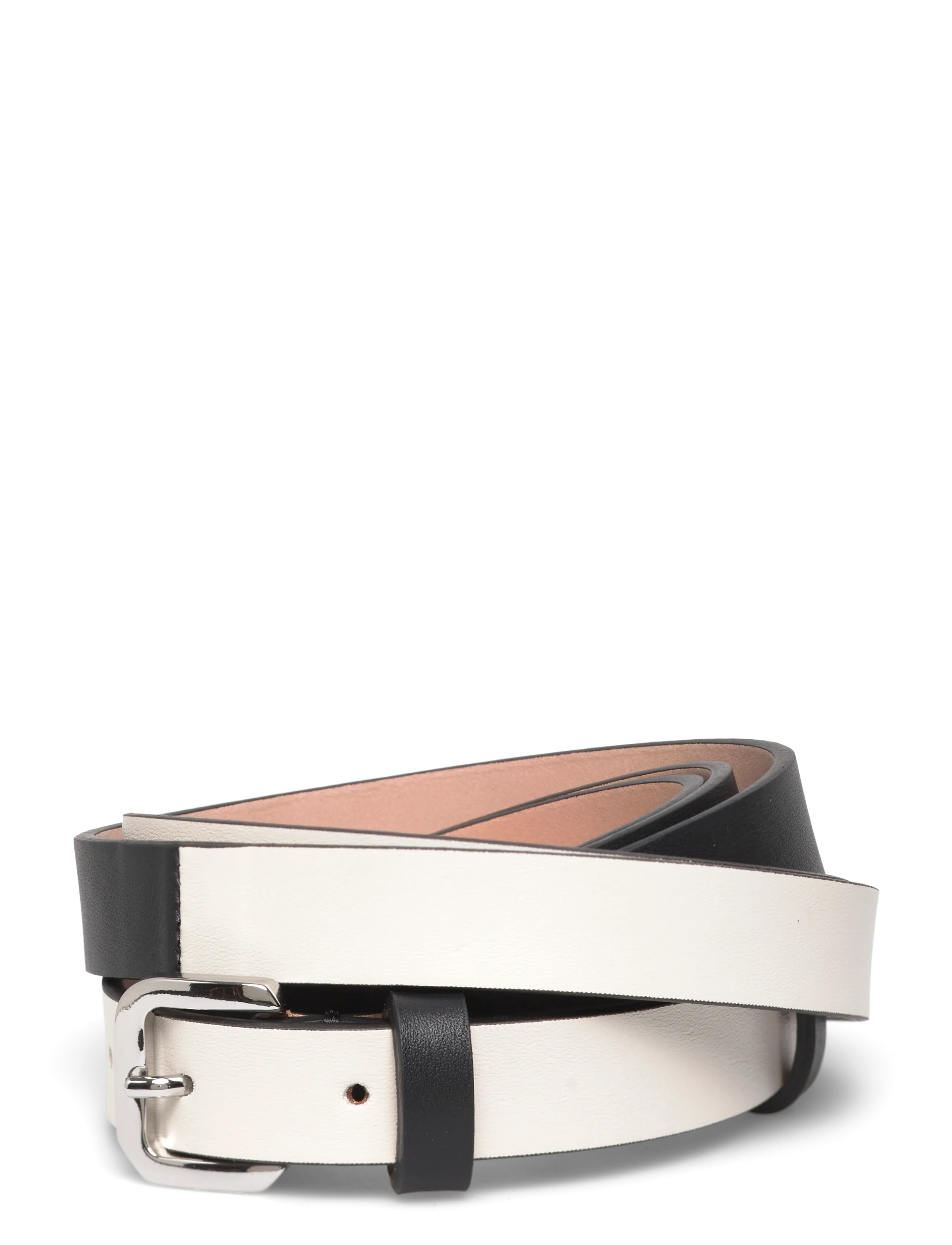 Filippa K Two-Tone Leather Wrap Belt - Paski - BLACK/ OFF WHITE / black