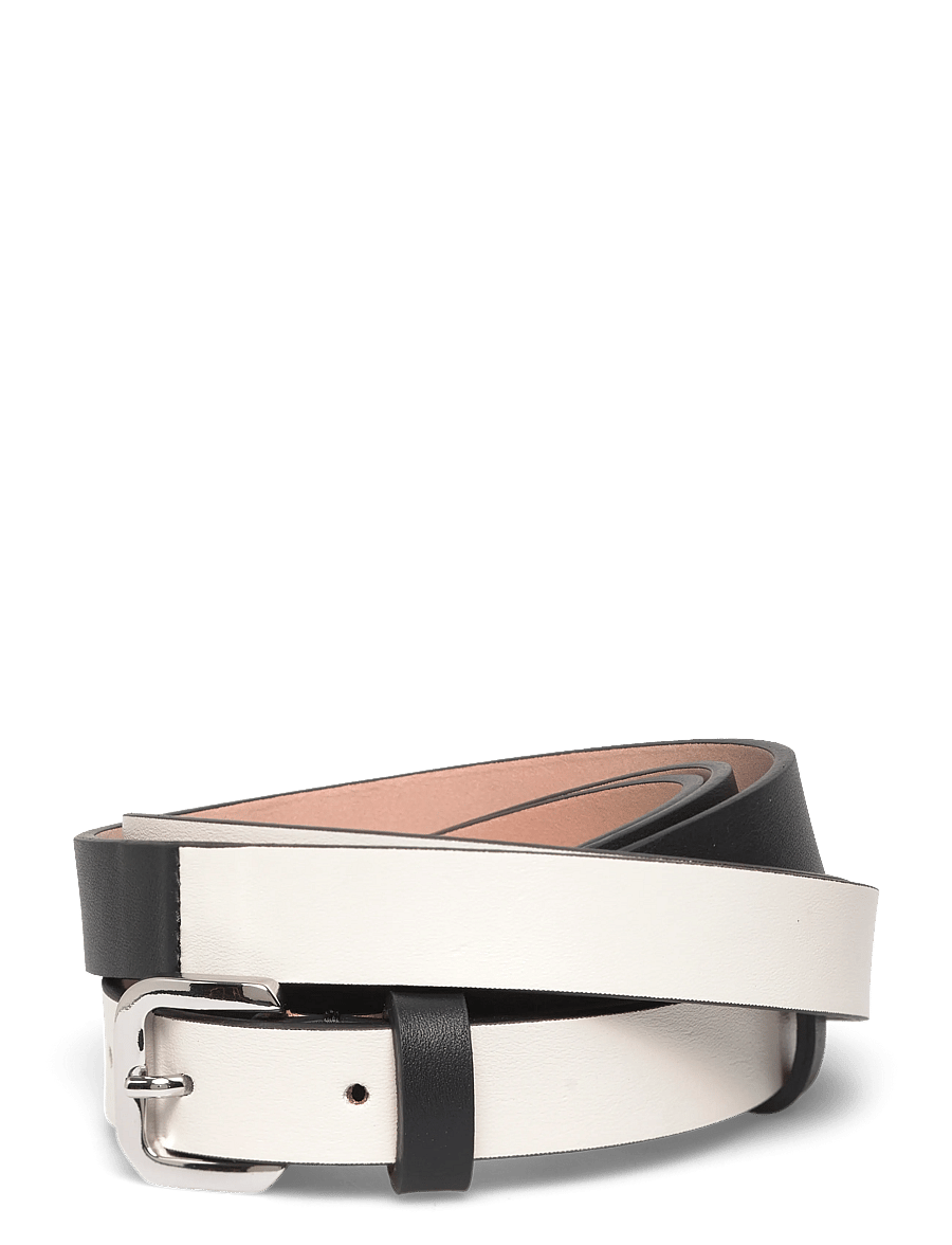 Filippa K - Two-Tone Leather Wrap Belt - vabaajavööd - black/ off white - 0