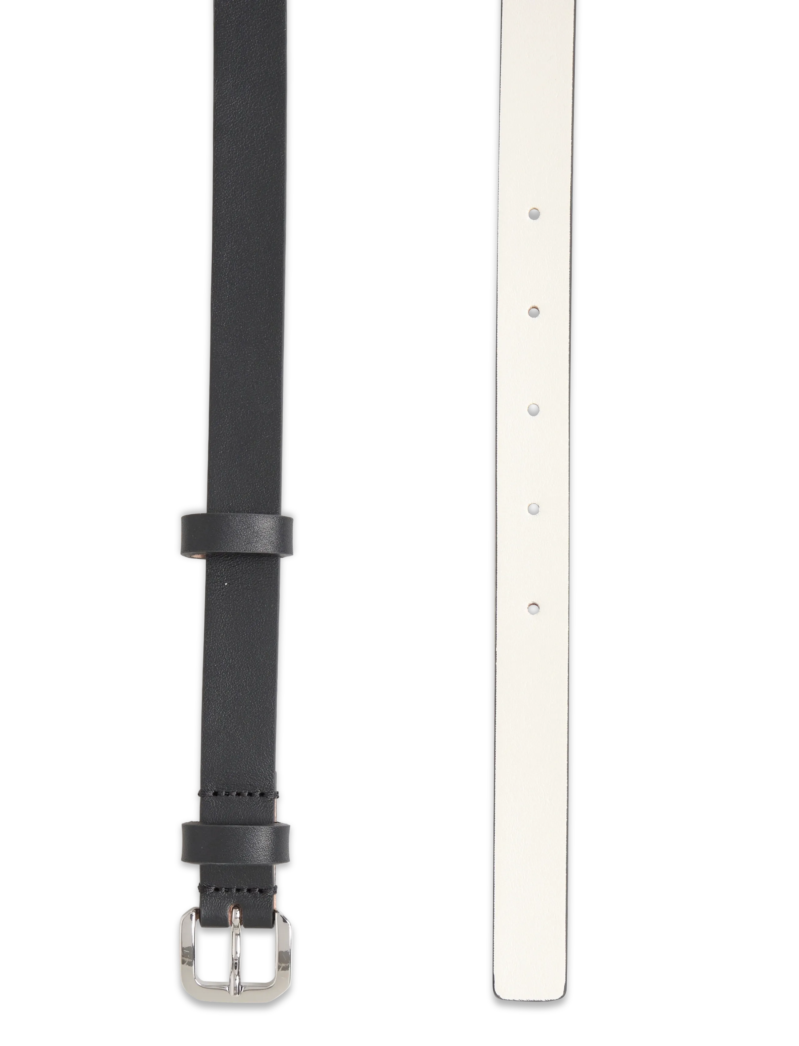 Filippa K - Two-Tone Leather Wrap Belt - casual belts - black/ off white - 1