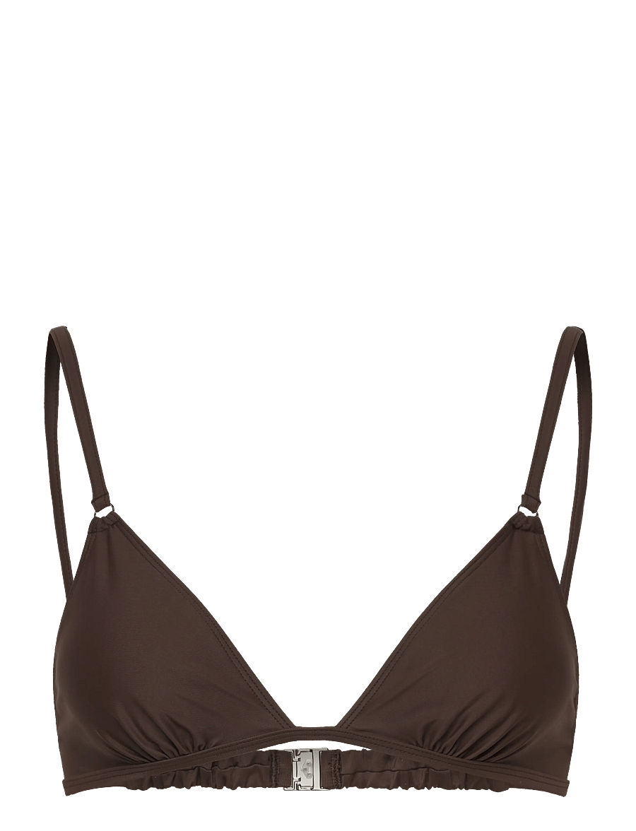 Filippa K - Gathered Back Bikini Top - trekantsbikinier - cacao - 0