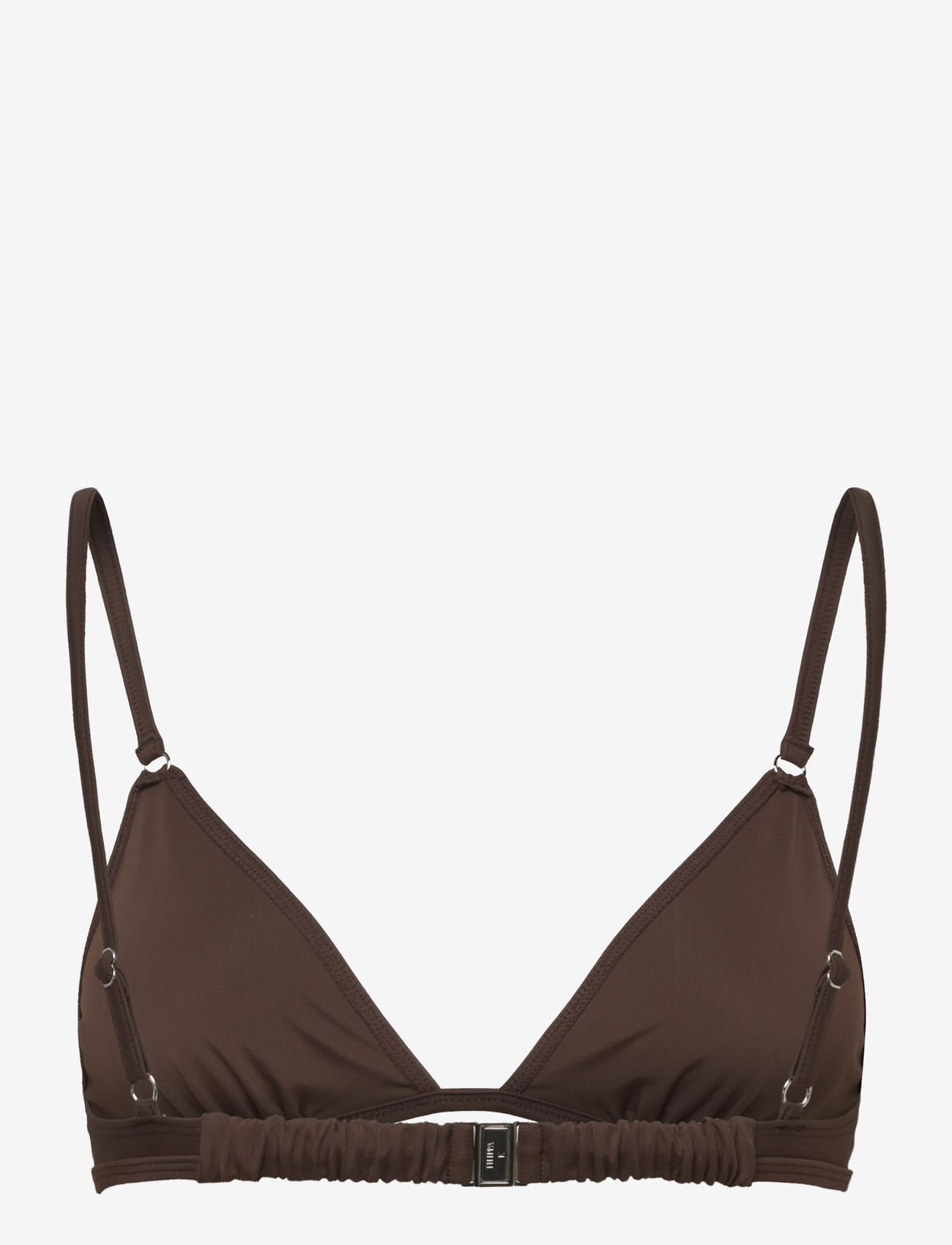 Filippa K - Gathered Back Bikini Top - trekantsbikinier - cacao - 1
