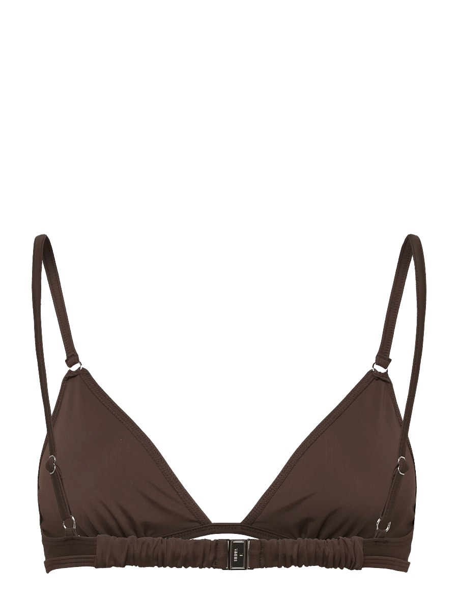 Filippa K - Gathered Back Bikini Top - trekantsbikinier - cacao - 1