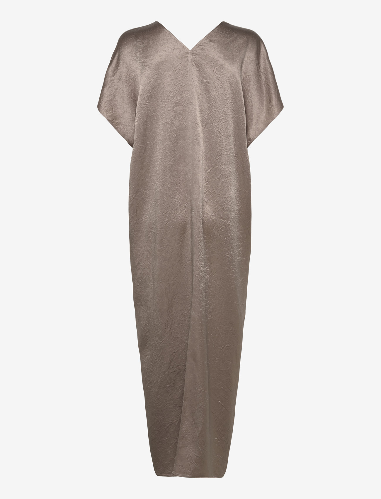 Filippa K - V-Neck Crinkle Kaftan - maxi dresses - dark taupe - 1