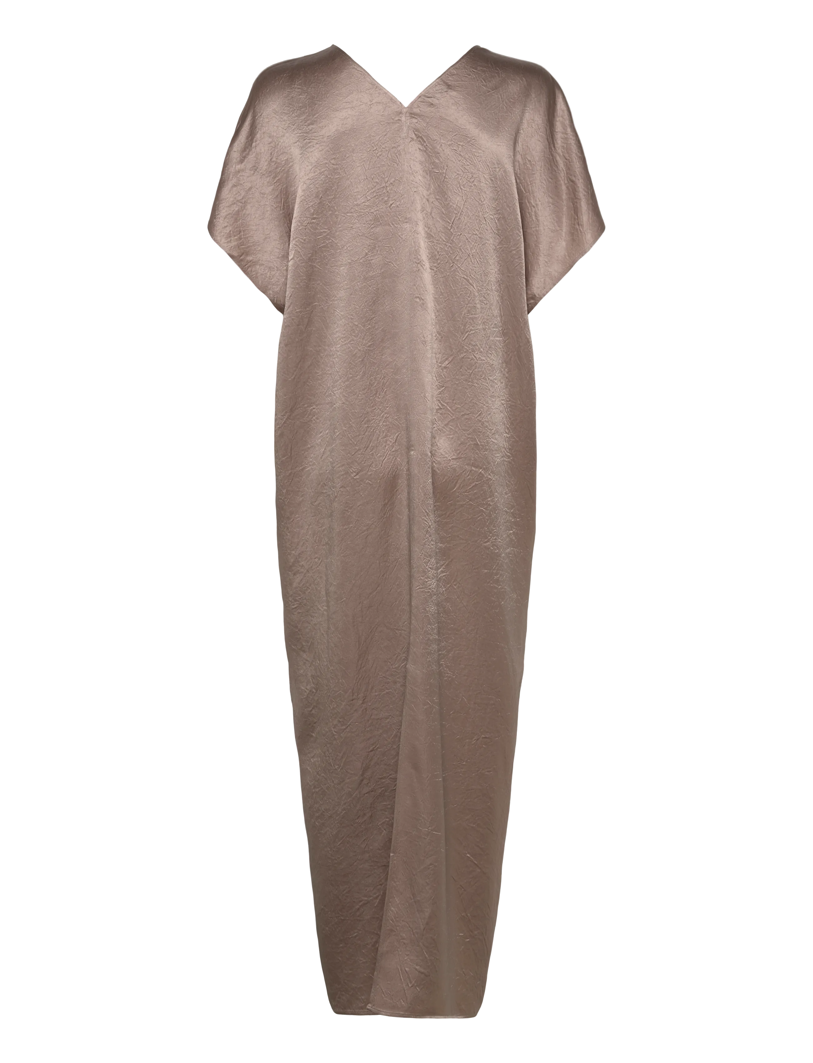 Filippa K - V-Neck Crinkle Kaftan - maxi dresses - dark taupe - 1