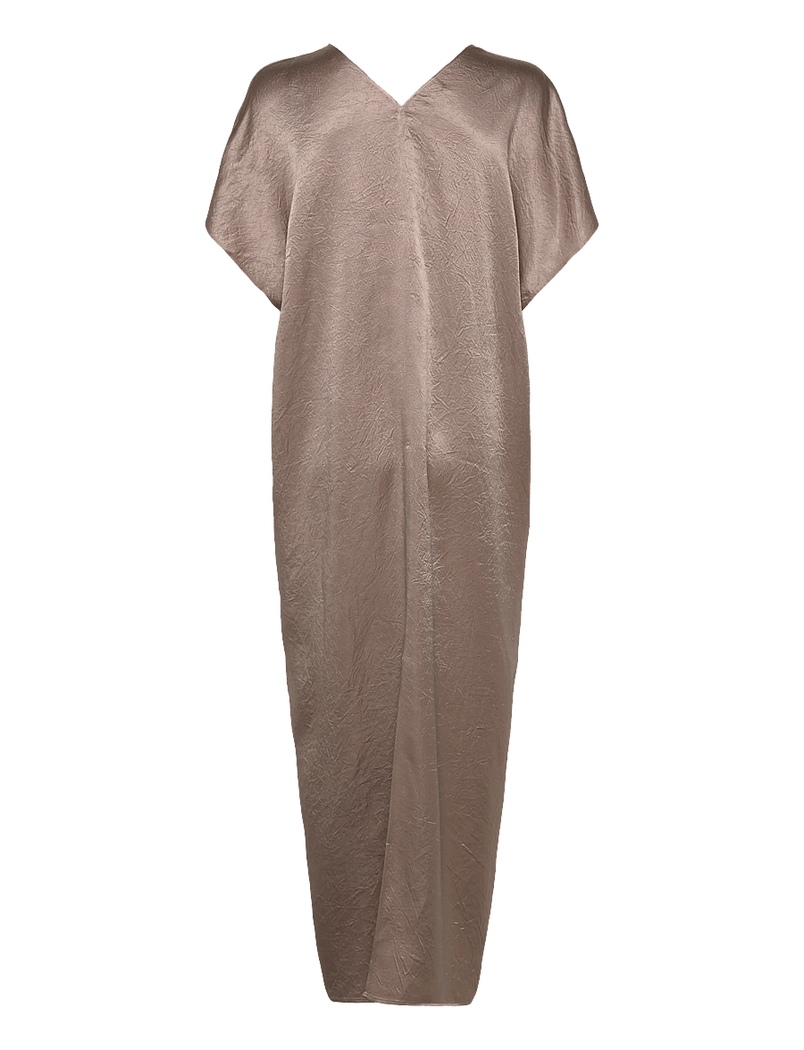 Filippa K - V-Neck Crinkle Kaftan - maxi dresses - dark taupe - 2