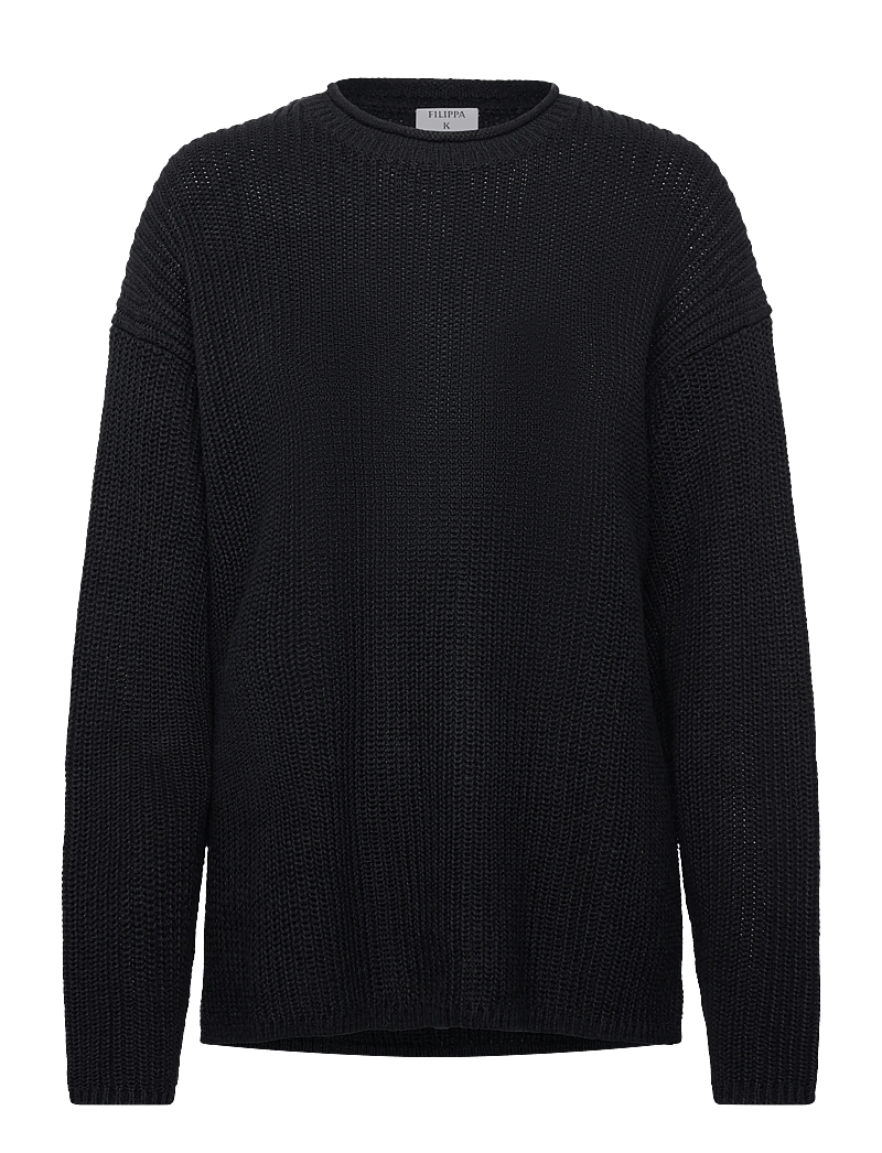 Filippa K - Ribbed Cotton Linen Sweater - pullover - black - 0