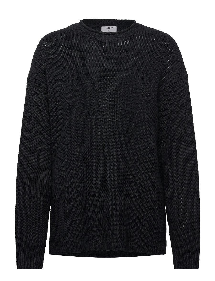 Filippa K - Ribbed Cotton Linen Sweater - pullover - black - 0