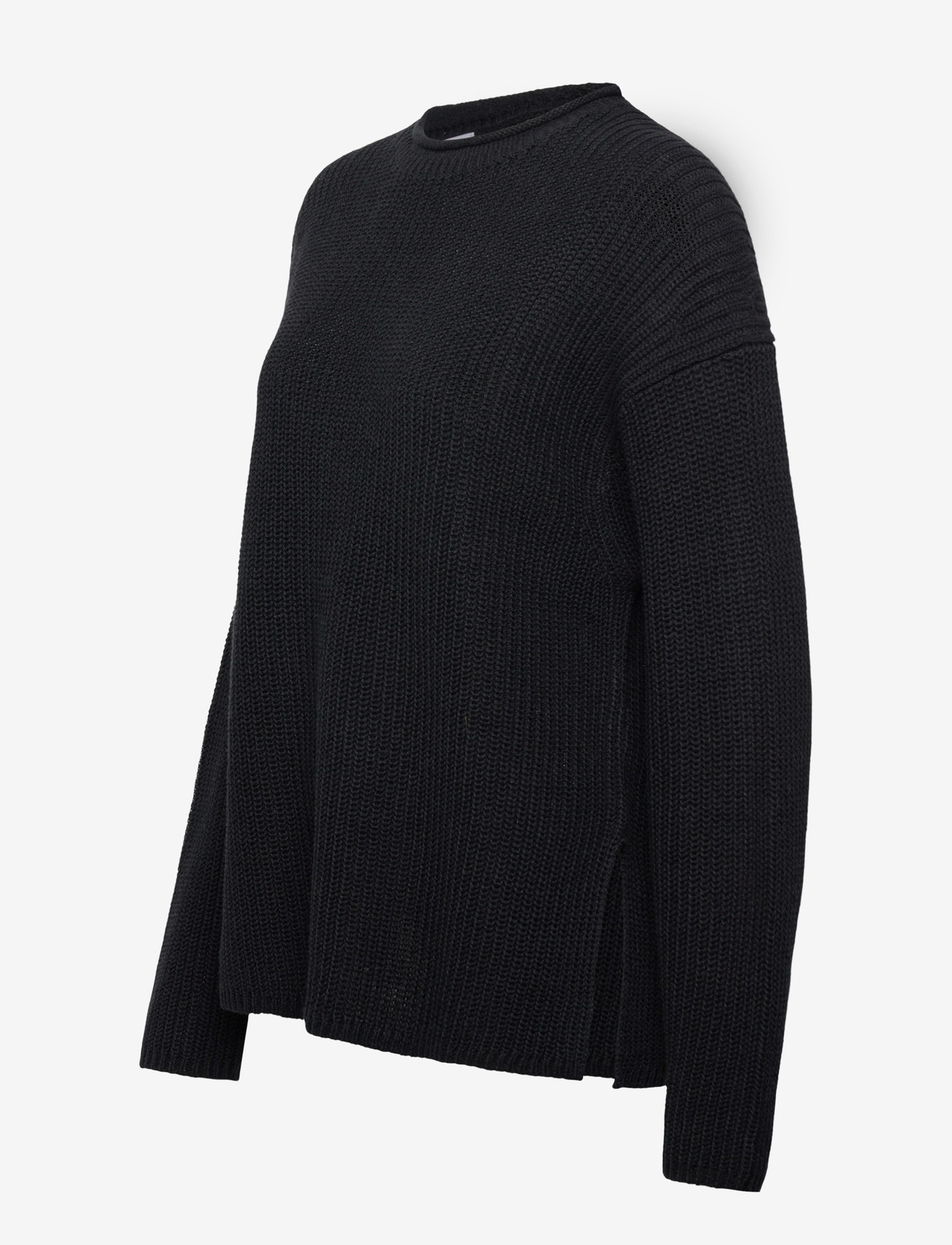 Filippa K - Ribbed Cotton Linen Sweater - striktrøjer - black - 2