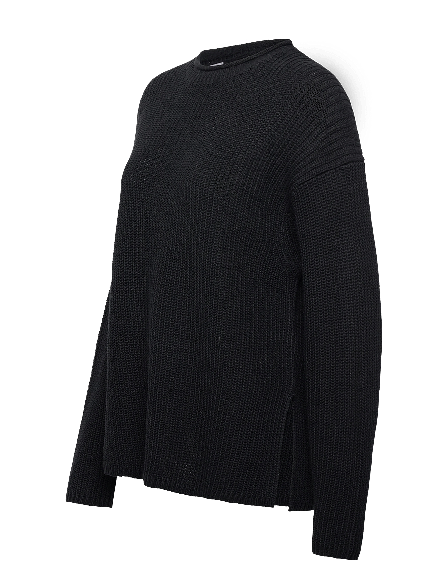 Filippa K - Ribbed Cotton Linen Sweater - pullover - black - 2