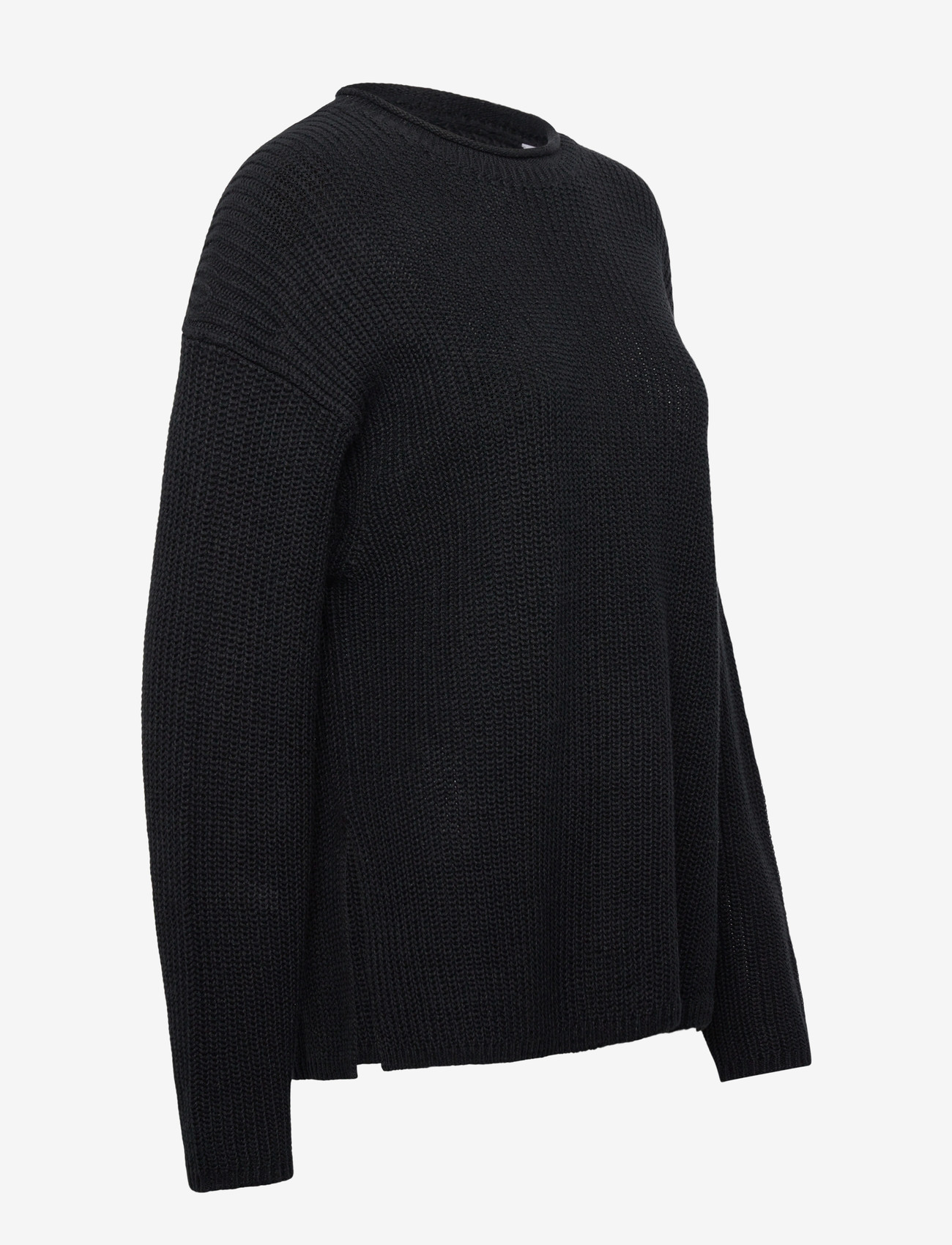 Filippa K - Ribbed Cotton Linen Sweater - striktrøjer - black - 3
