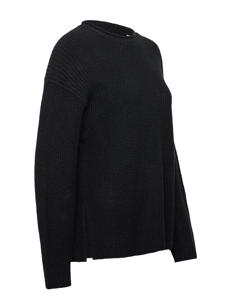 Filippa K - Ribbed Cotton Linen Sweater - pullover - black - 3