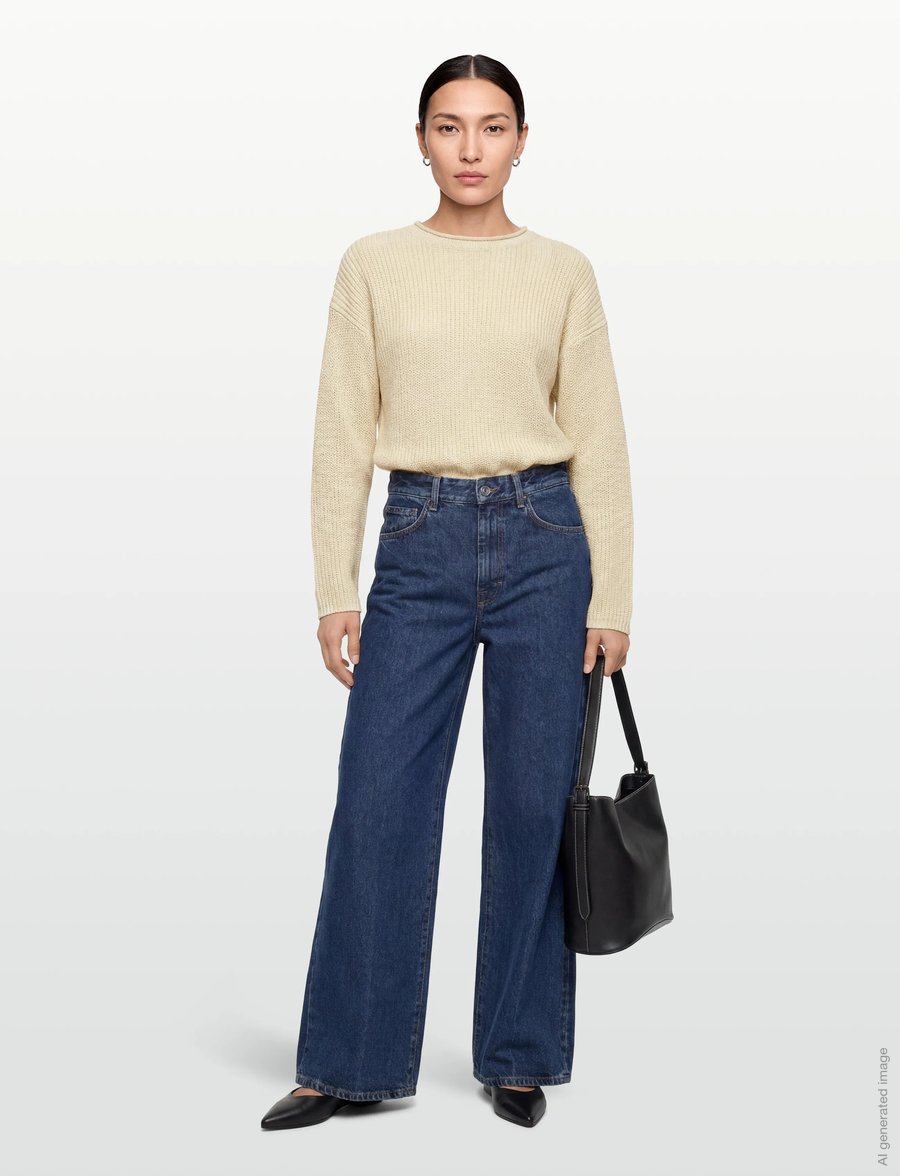 Filippa K - Ribbed Cotton Linen Sweater - pullover - cream white - 0