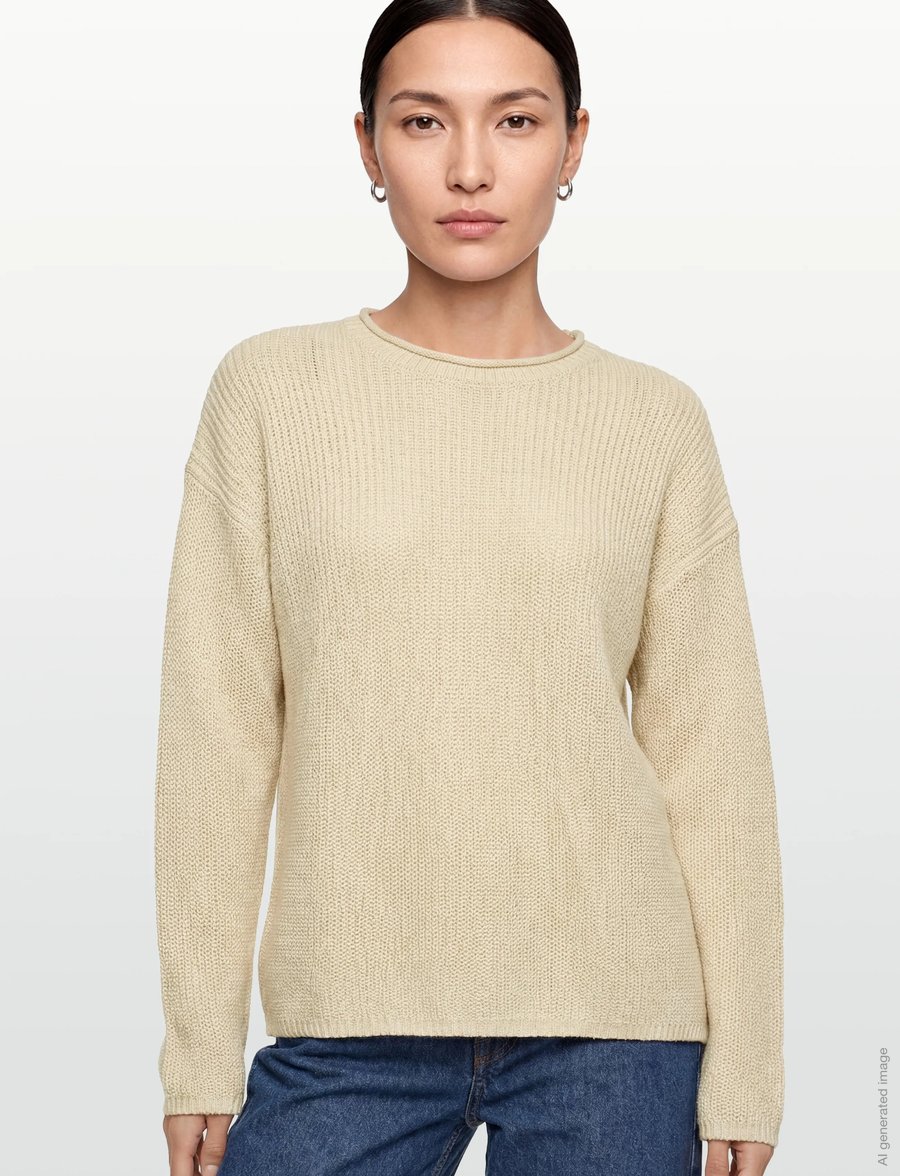 Filippa K - Ribbed Cotton Linen Sweater - pullover - cream white - 5