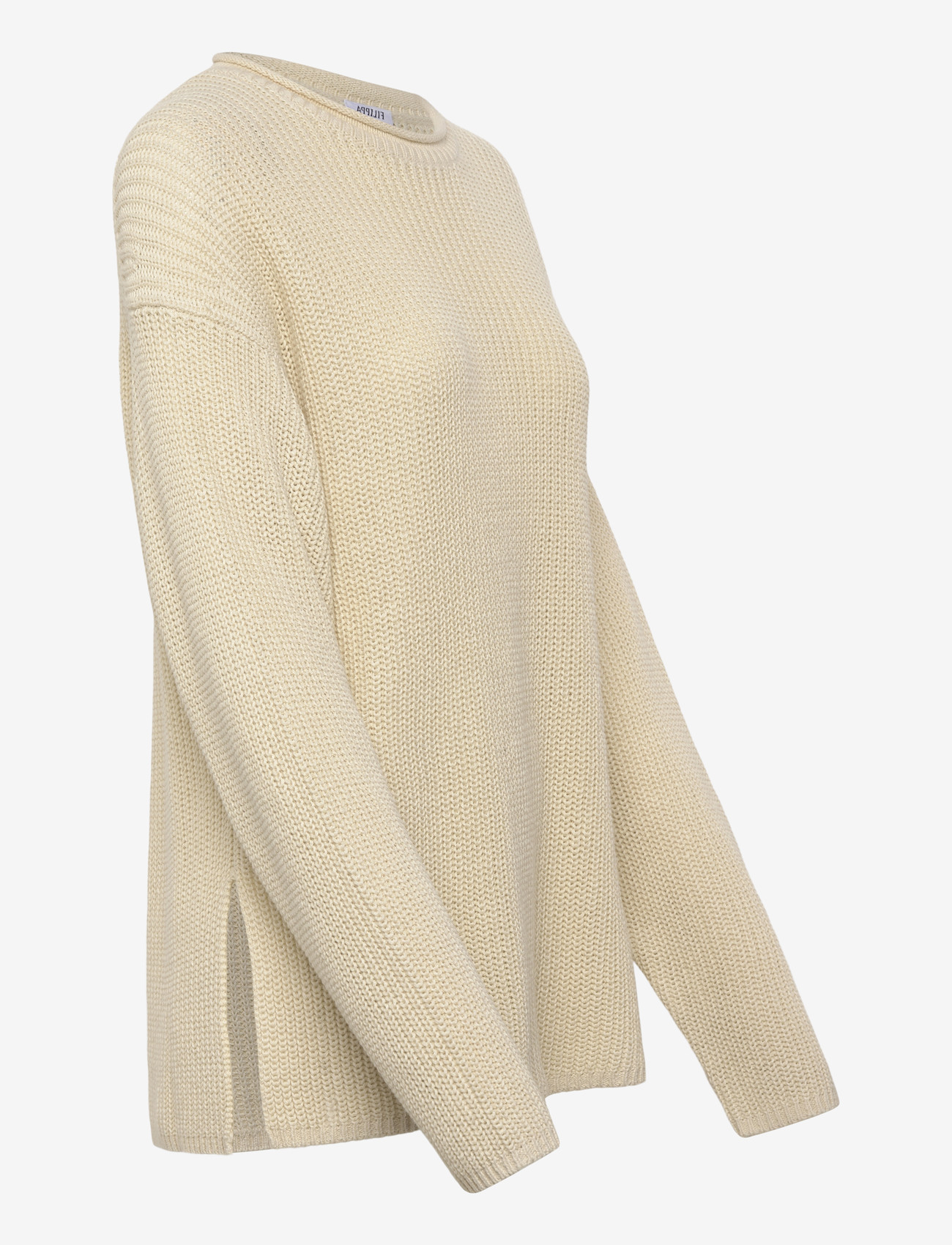 Filippa K - Ribbed Cotton Linen Sweater - striktrøjer - cream white - 2